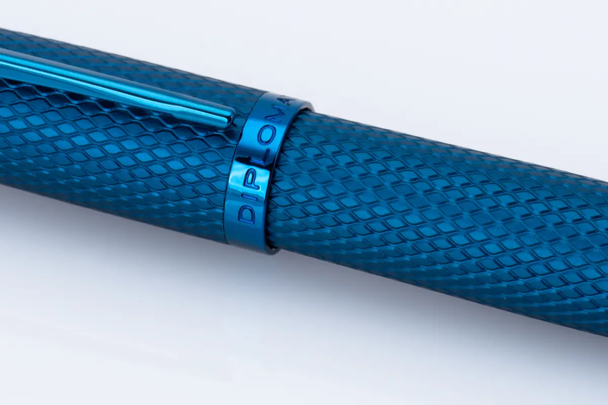Diplomat Viper Blue Guilloche Fountain Pen F/M