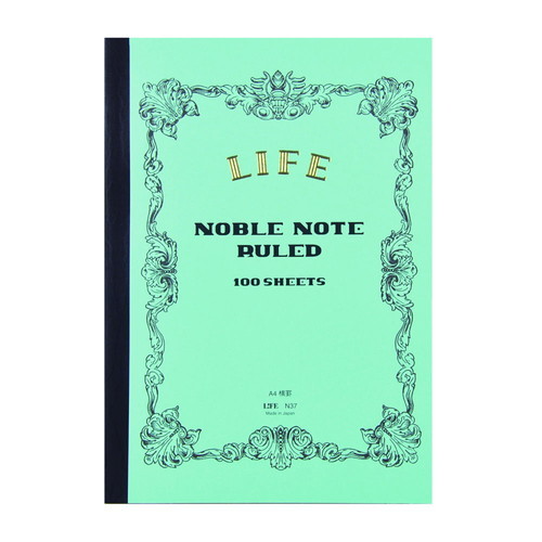 Life Japanese Paper Noble Note Notebook Ruled A4 Light Blue