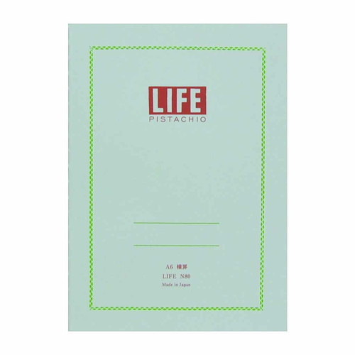 Life Japanese Paper Notebook Ruled A6 Pistachio
