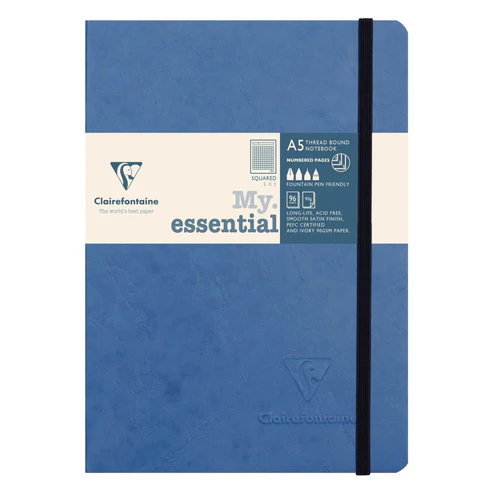 Clairefontaine Thread bound Notebook Grid A5 Blue