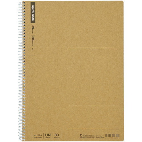 Maruman Spiral Notebook 6.5mm Plain B5 80 Sheets