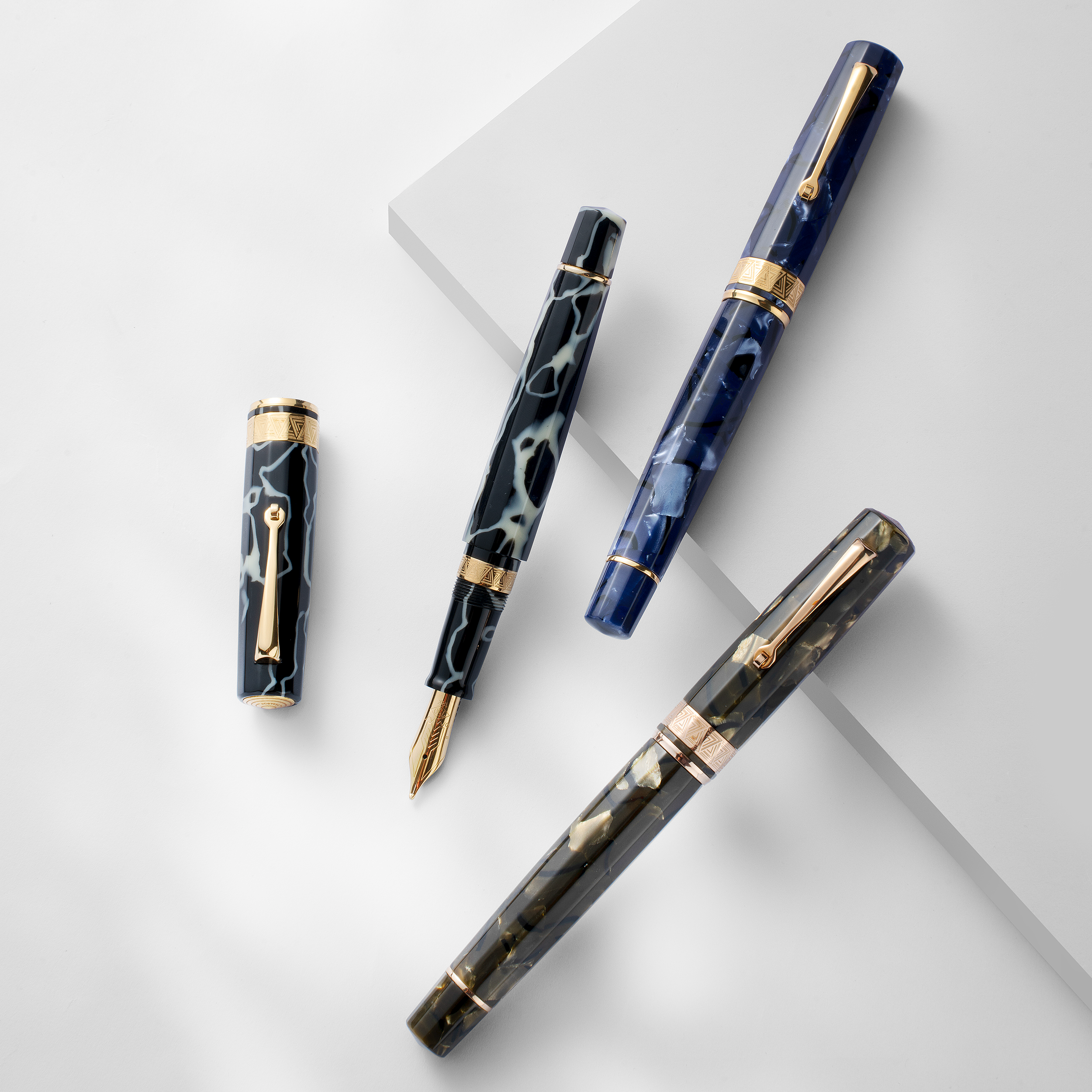 Omas Paragon Blue Royale Silver Trim Fountain Pen - Pencraft the boutique
