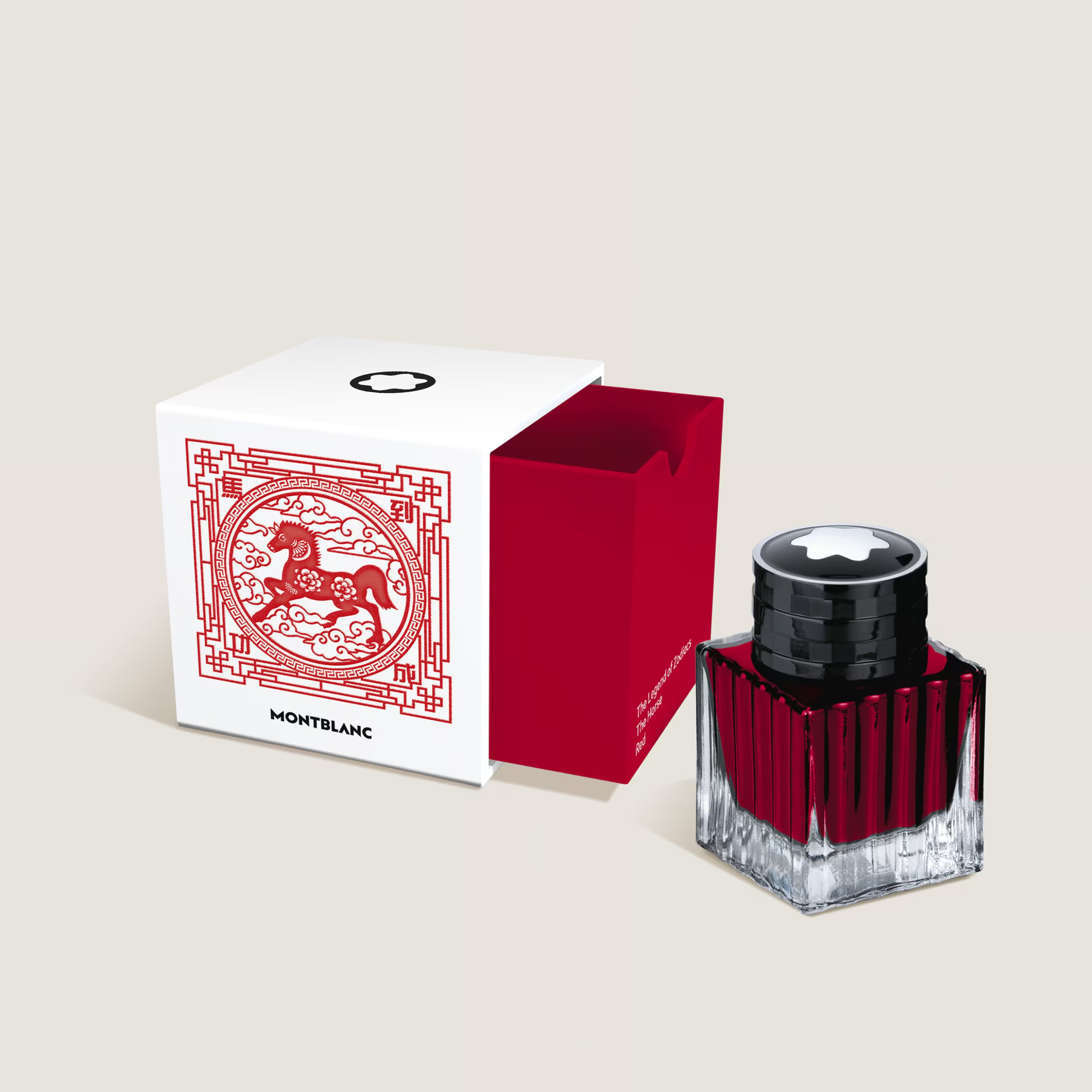 Montblanc Ink Bottle Legend Of the Zodiac Horse Red 50ml - Pencraft the boutique