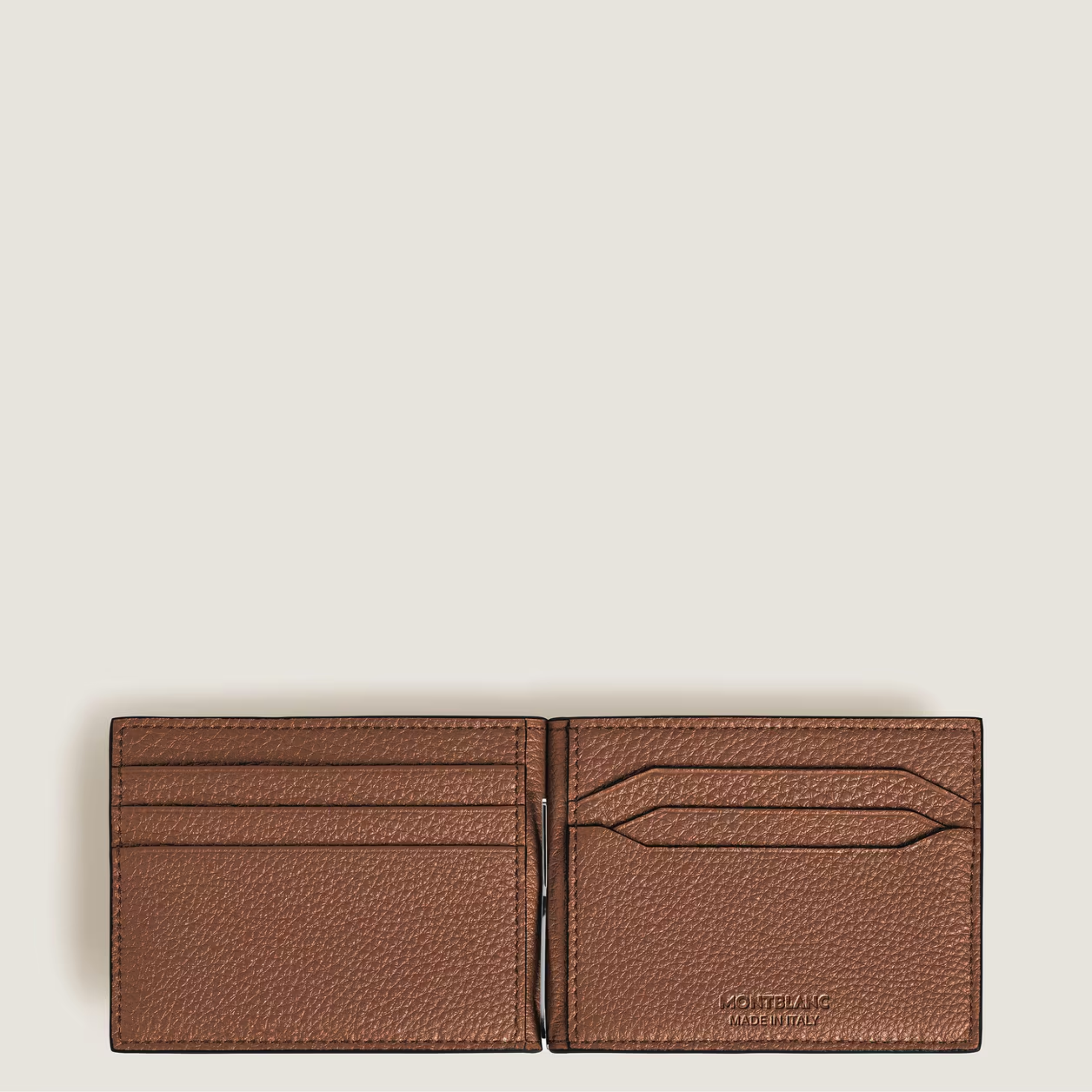 Montblanc Grain Wallet 6CC with Money Clip Fauve