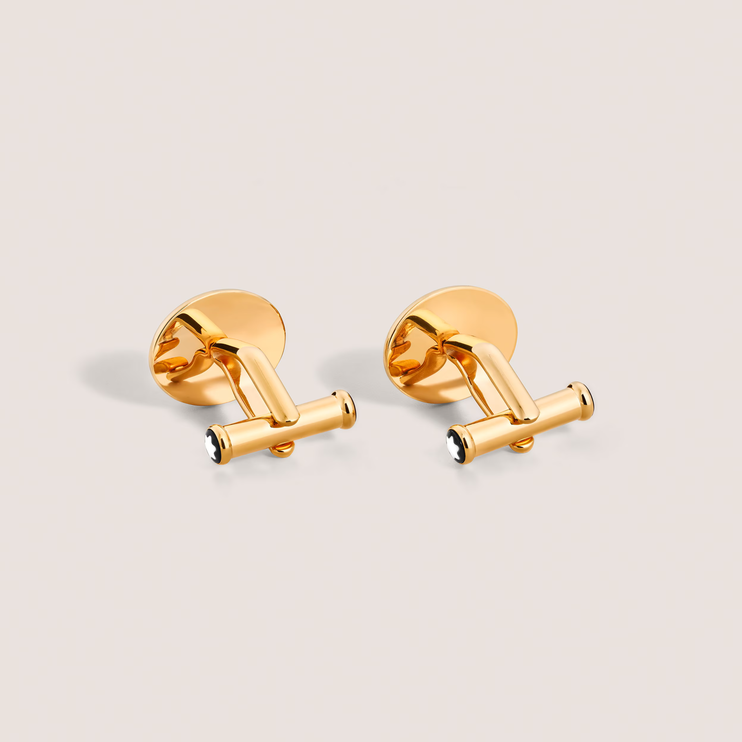 Montblanc Meisterstück Oval Cufflinks with Geometric Lacquer Inlay Red
