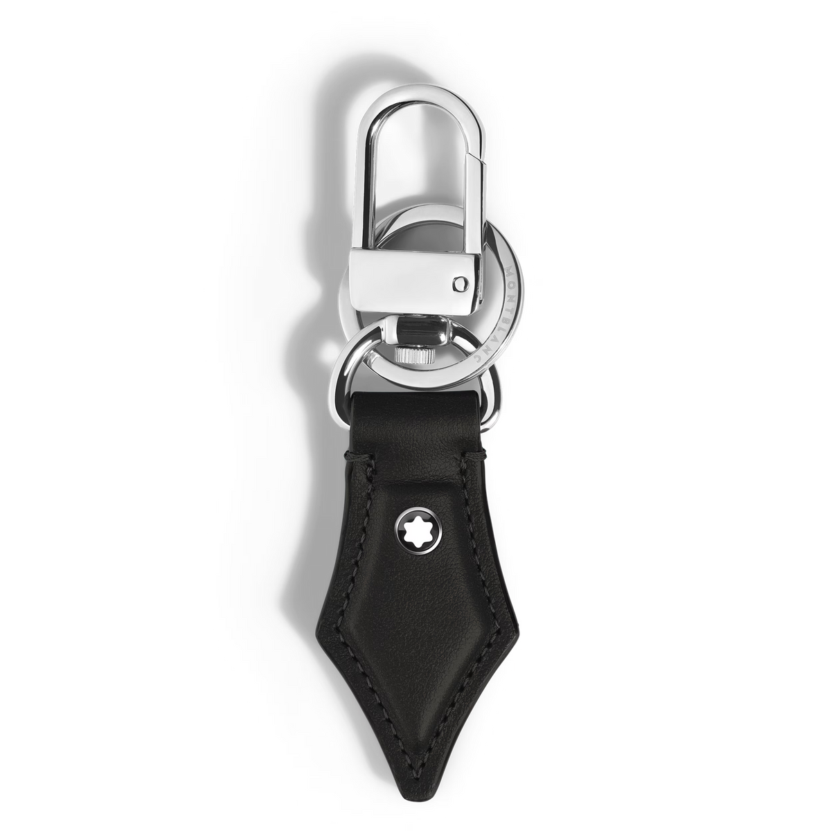MONT BLANC ブラックレザー キーホルダー Montblanc Meisterstuck Key Fob Nib Black