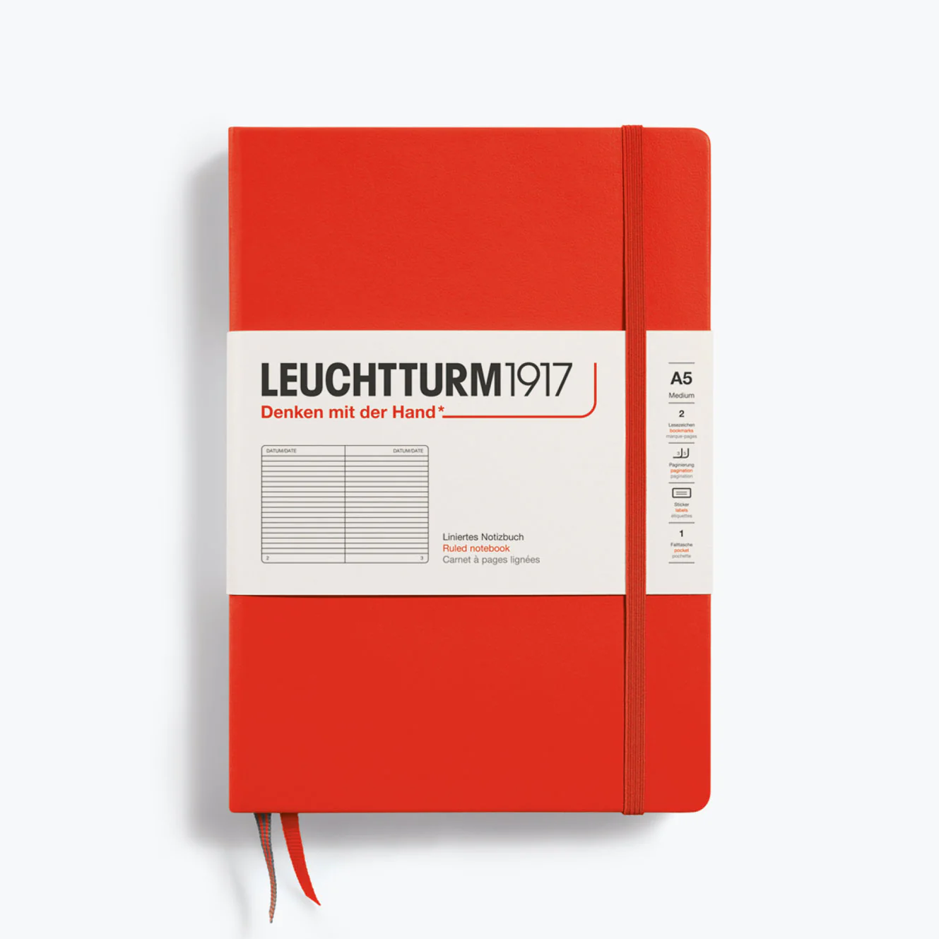 Leuchtturm1917 Notebook Hardcover Medium (A5), Ruled Lobster