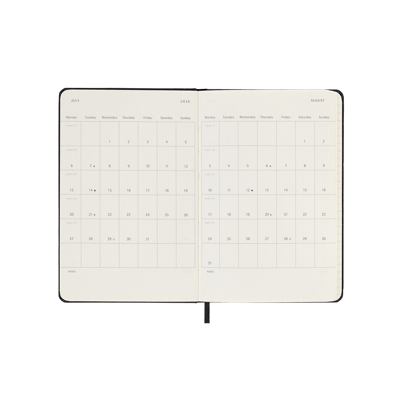 Moleskine 2026 Hard Cover Diary Weekly Notebook Pocket