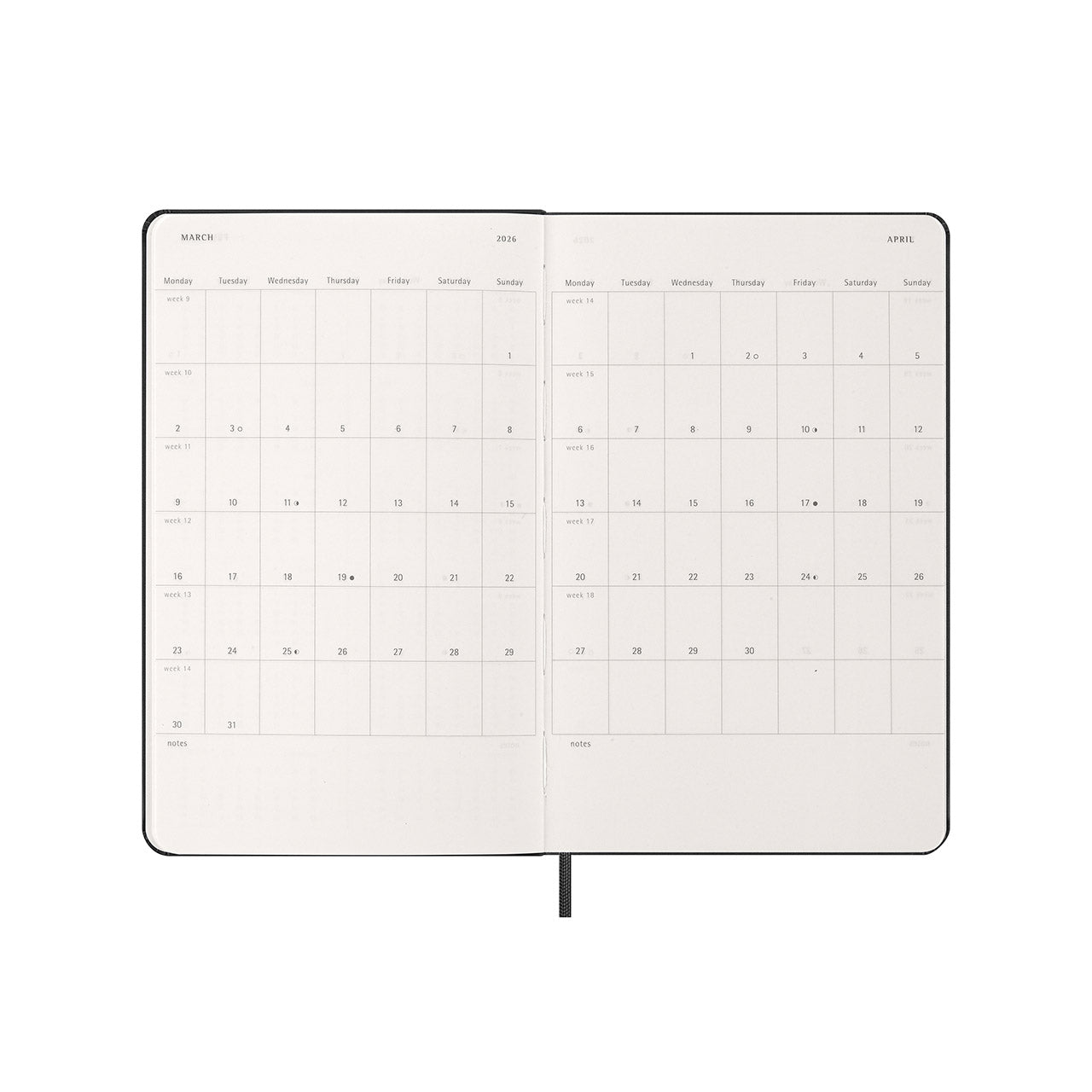 Moleskine 2026 Hard Cover Diary Weekly Notebook Large