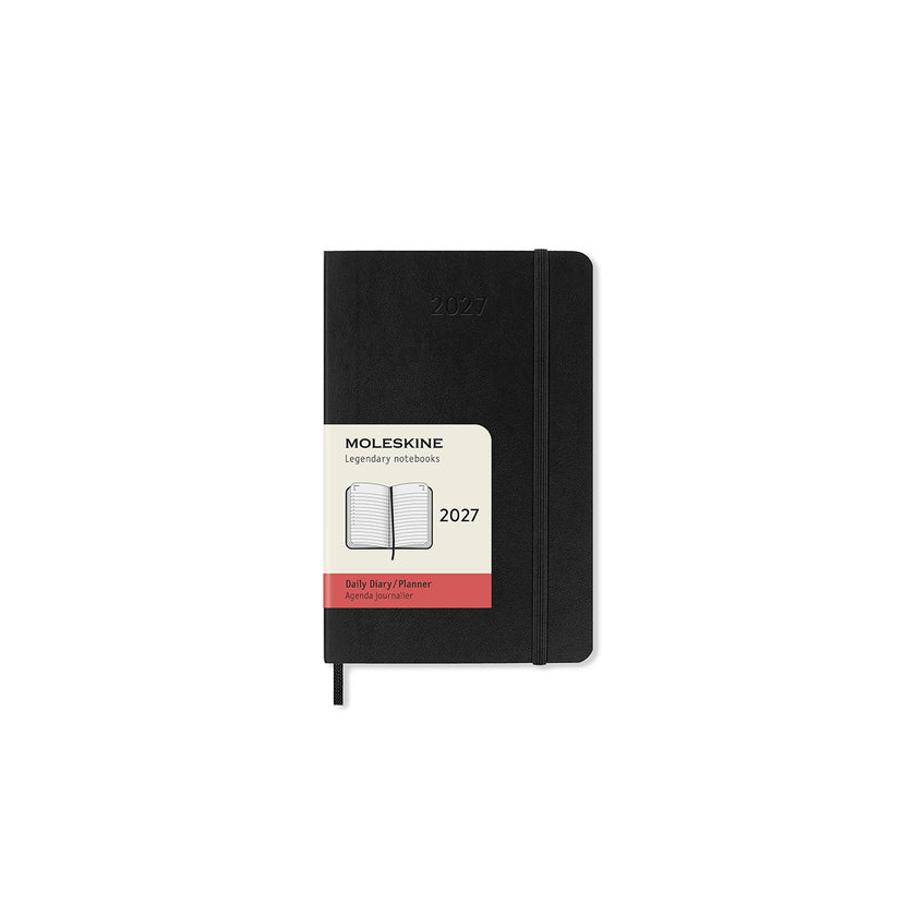 Moleskine 2027 12 Month Daily Soft Cover Pocket Diary Black
