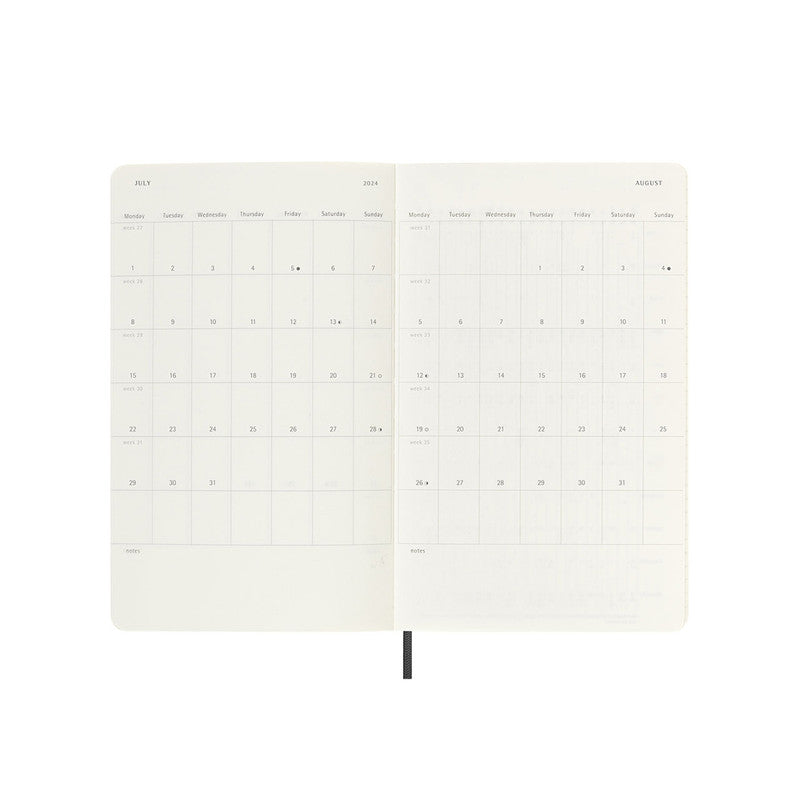 Moleskine 2024 Soft Cover Diary Weekly Horizontal Large Black - Pencraft the boutique