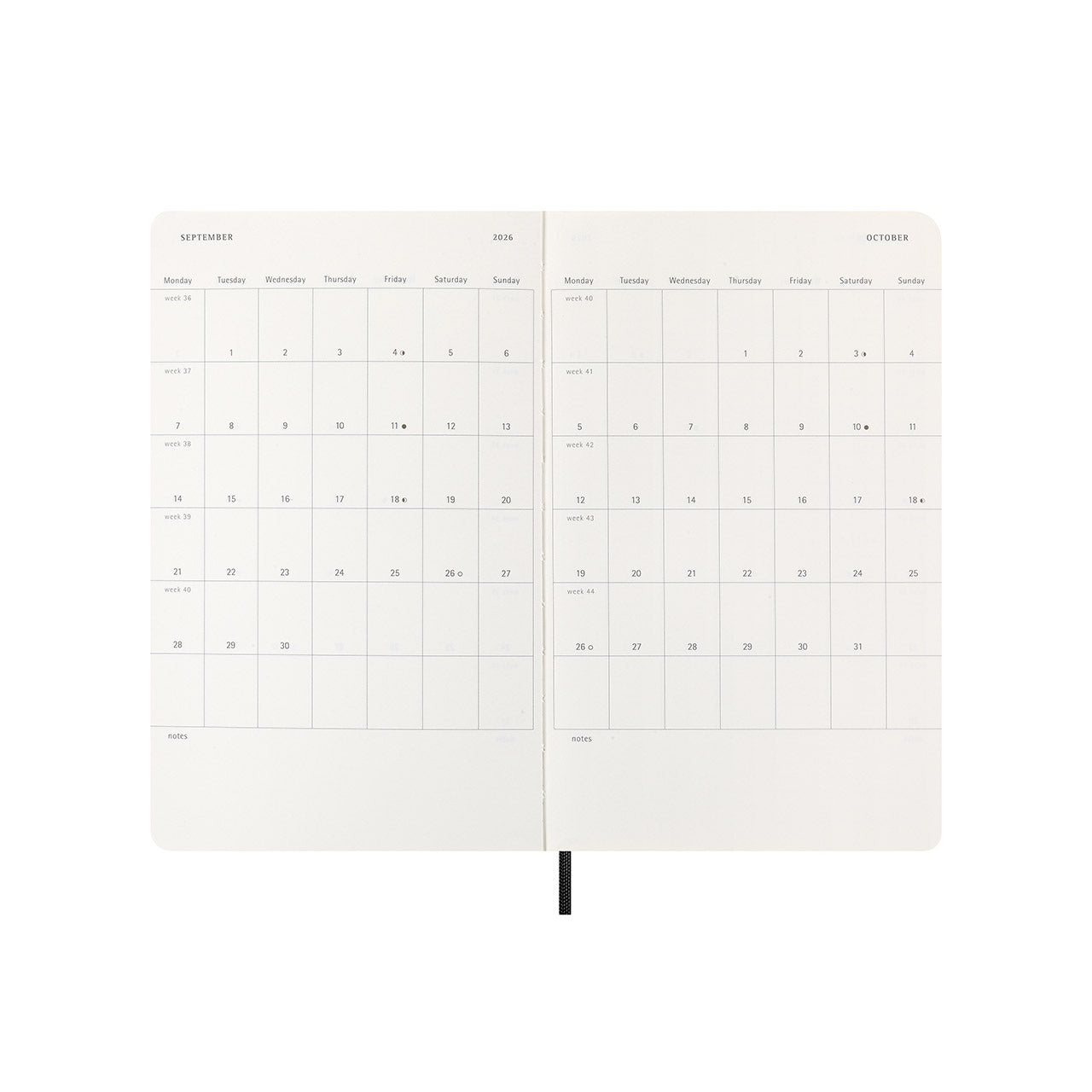 Moleskine 2026 Soft Cover Diary Weekly Horizontal Large