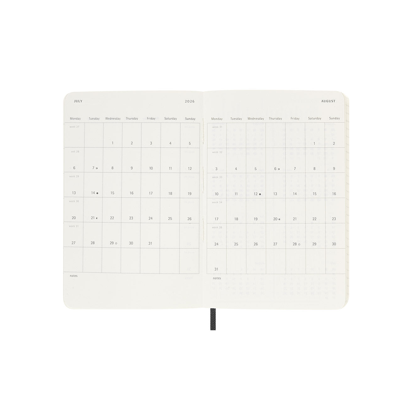 Moleskine 2026 Soft Cover Diary Weekly Notebook Pocket