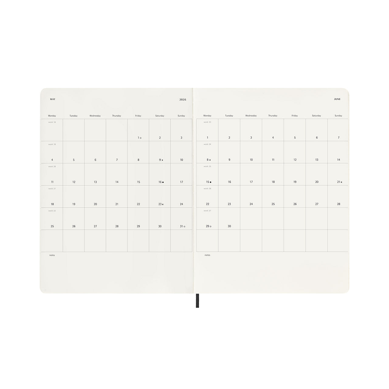 Moleskine 2026 Soft Cover Diary Weekly Notebook Extra Large