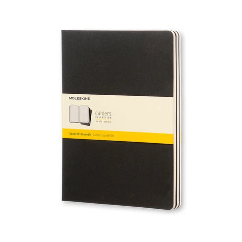 Moleskine Cahier Notebook Set of 3 Grid Extra Large Black
