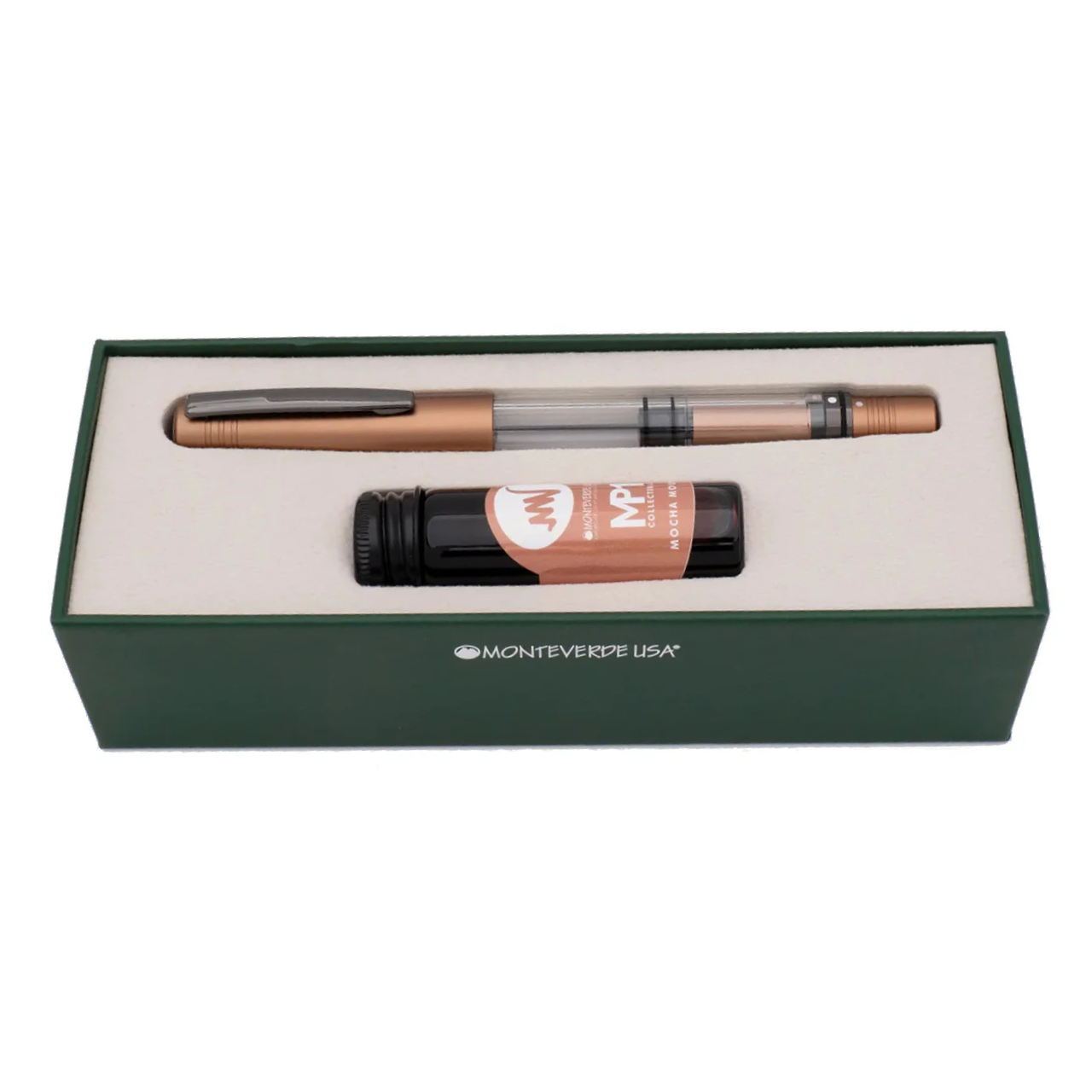 Monteverde MP1 Colour of the Year Mocha Mousse Fountain and 15mL Ink Set