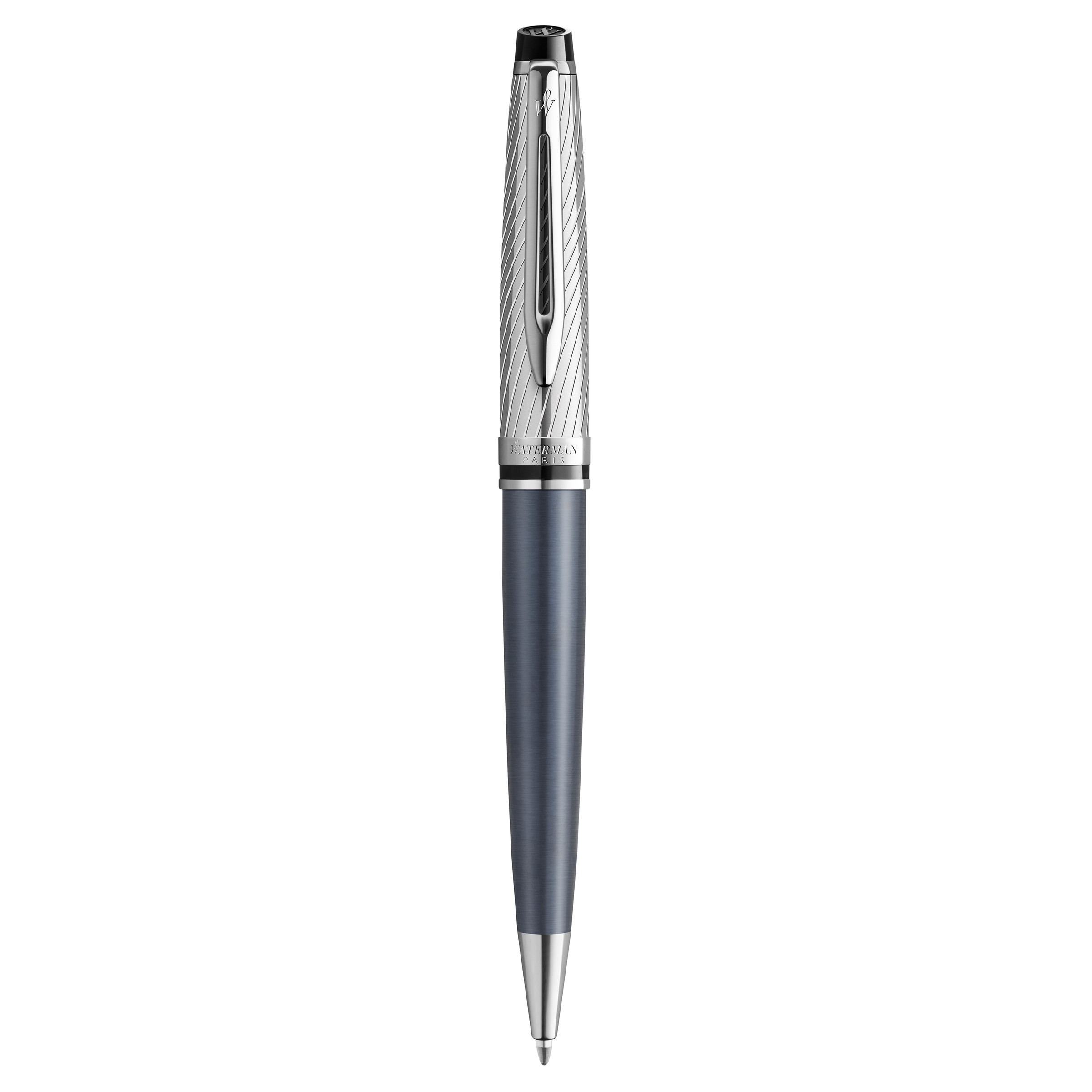 Waterman Expert Deluxe Metallic Stone Grey Chrome Trim Ballpoint