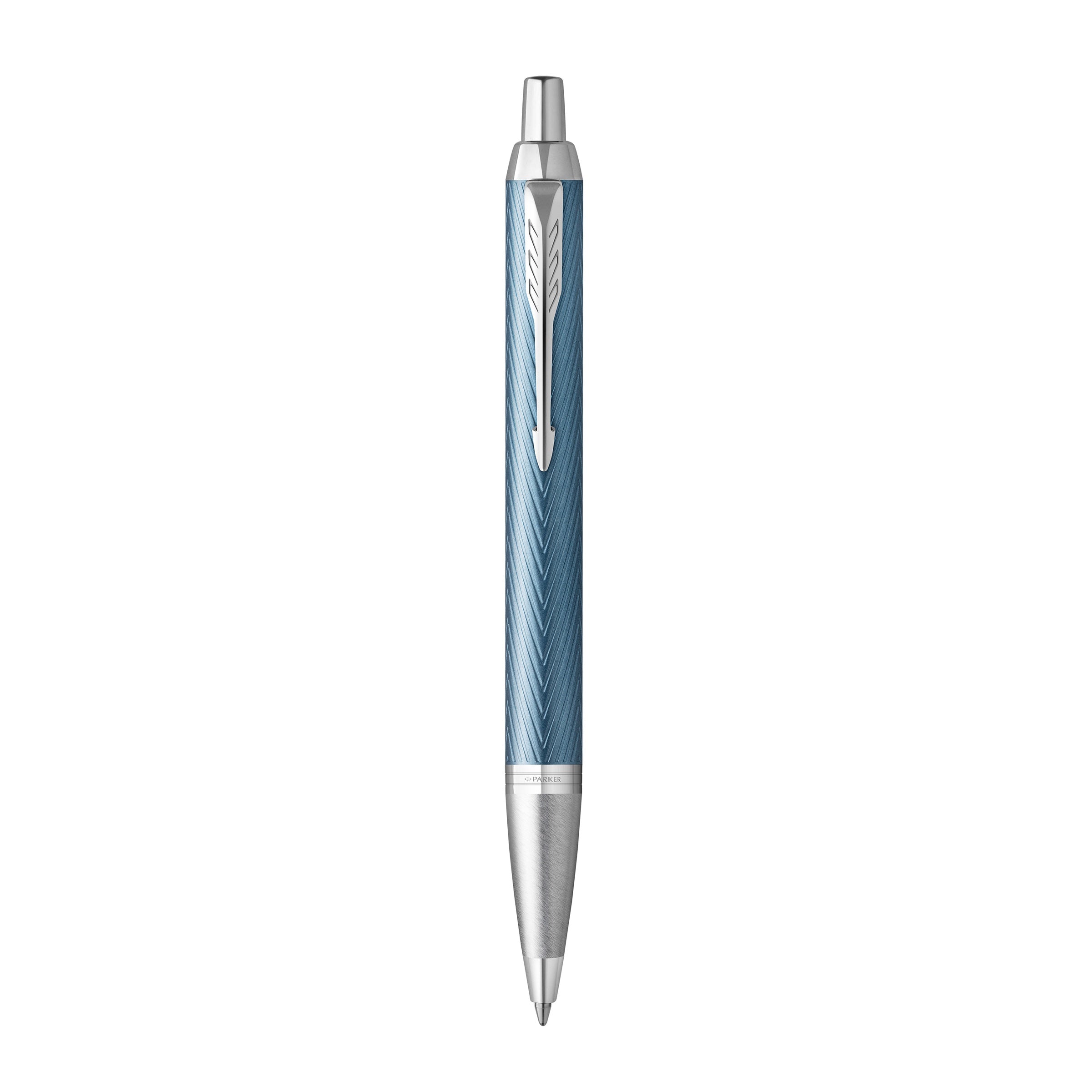 Parker IM Premium Blue Grey Chrome Trim Ballpoint