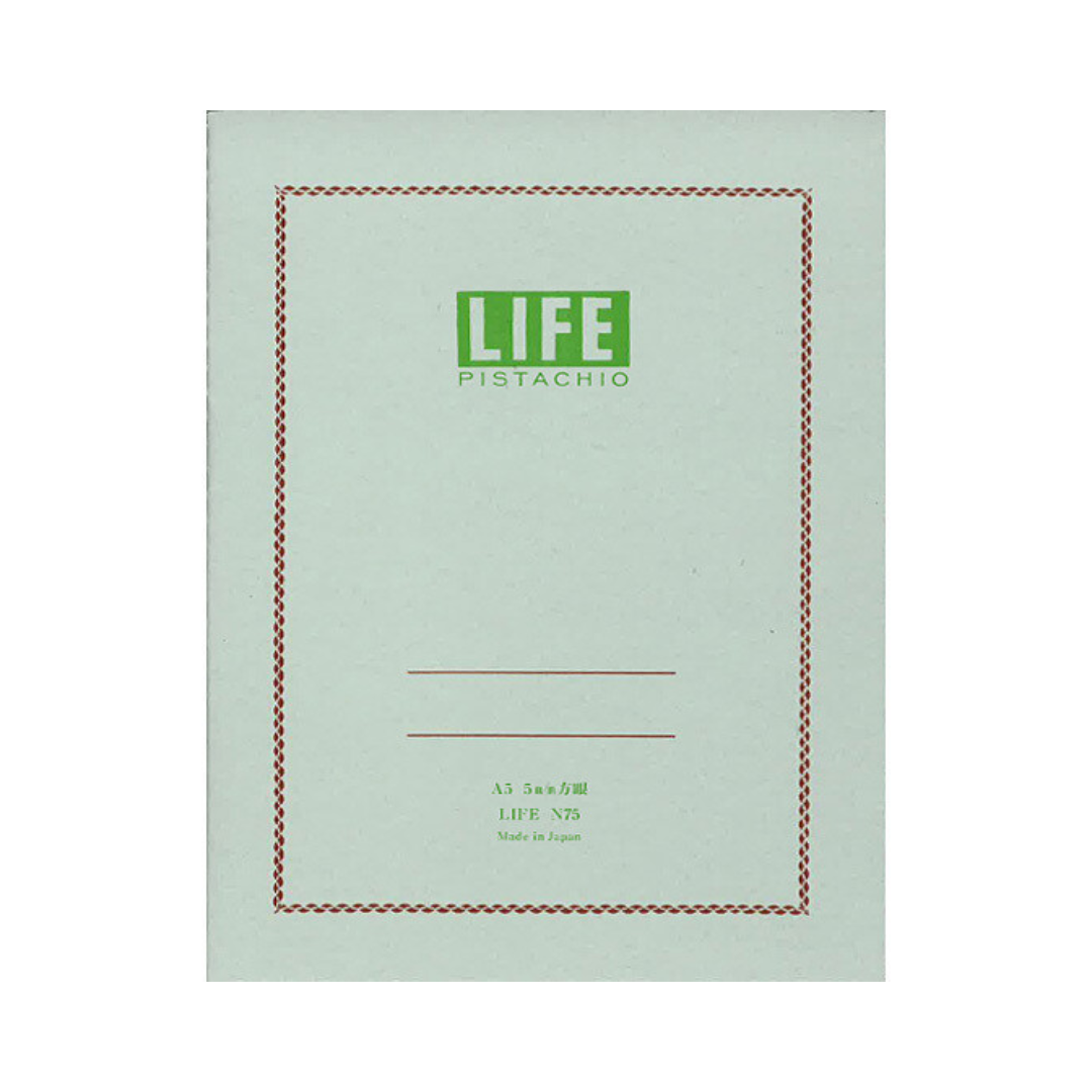 Life Japanese Paper Notebook Grid A5 Pistachio