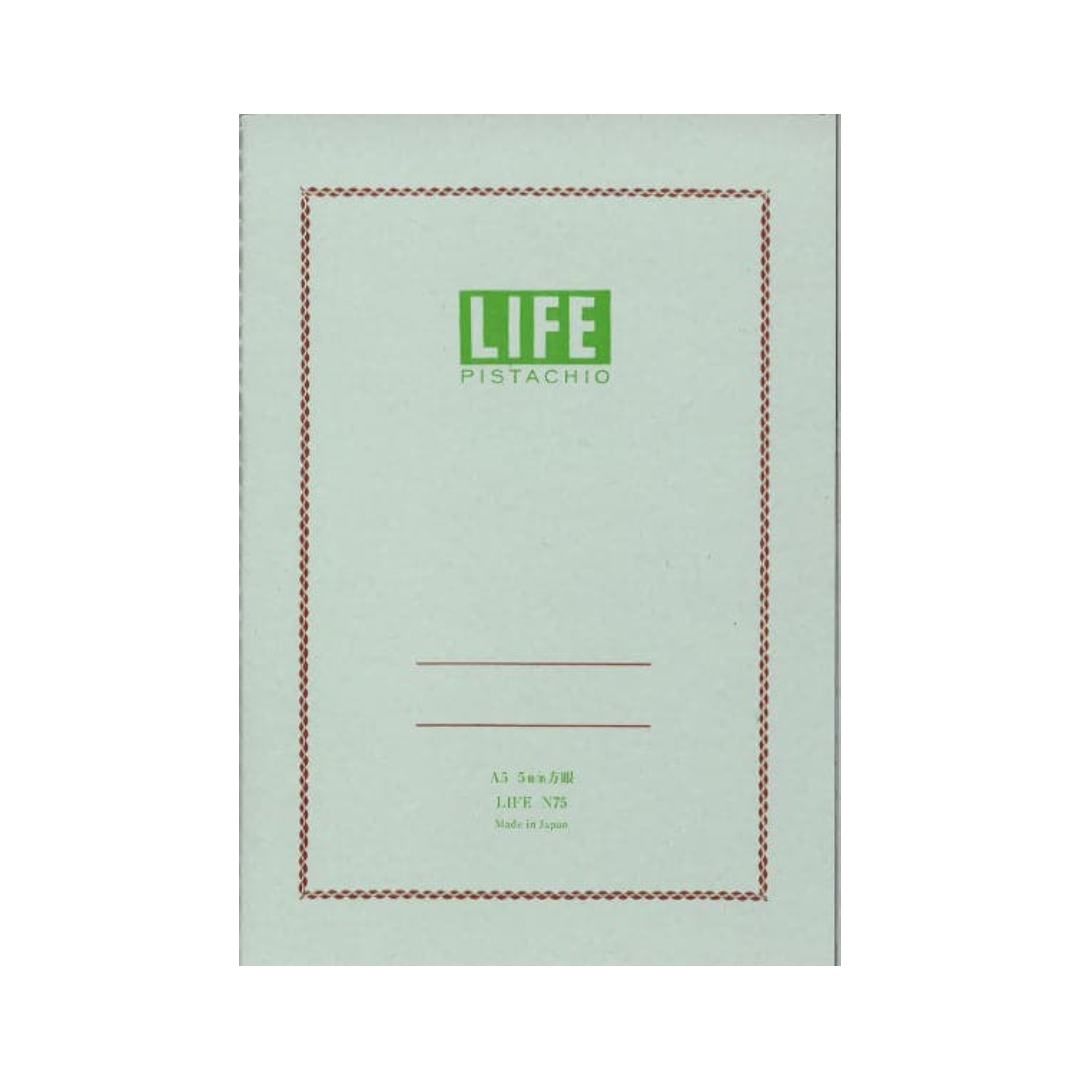 Life Japanese Paper Notebook Ruled A5 Pistachio