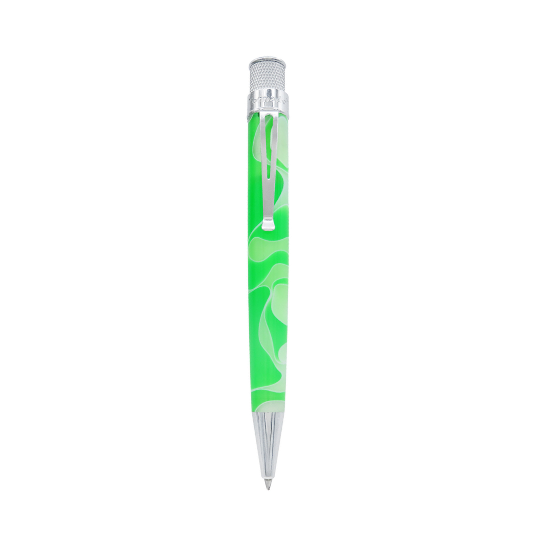 Retro 51 Tornado Acrylic Cosmic Swirl Green & White Rollerball