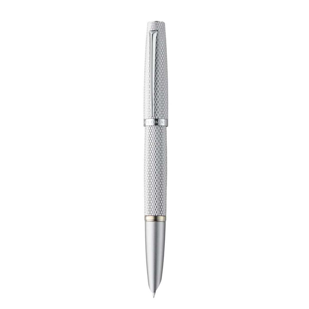 Diplomat Viper Silver Guilloche Fountain Pen F/M