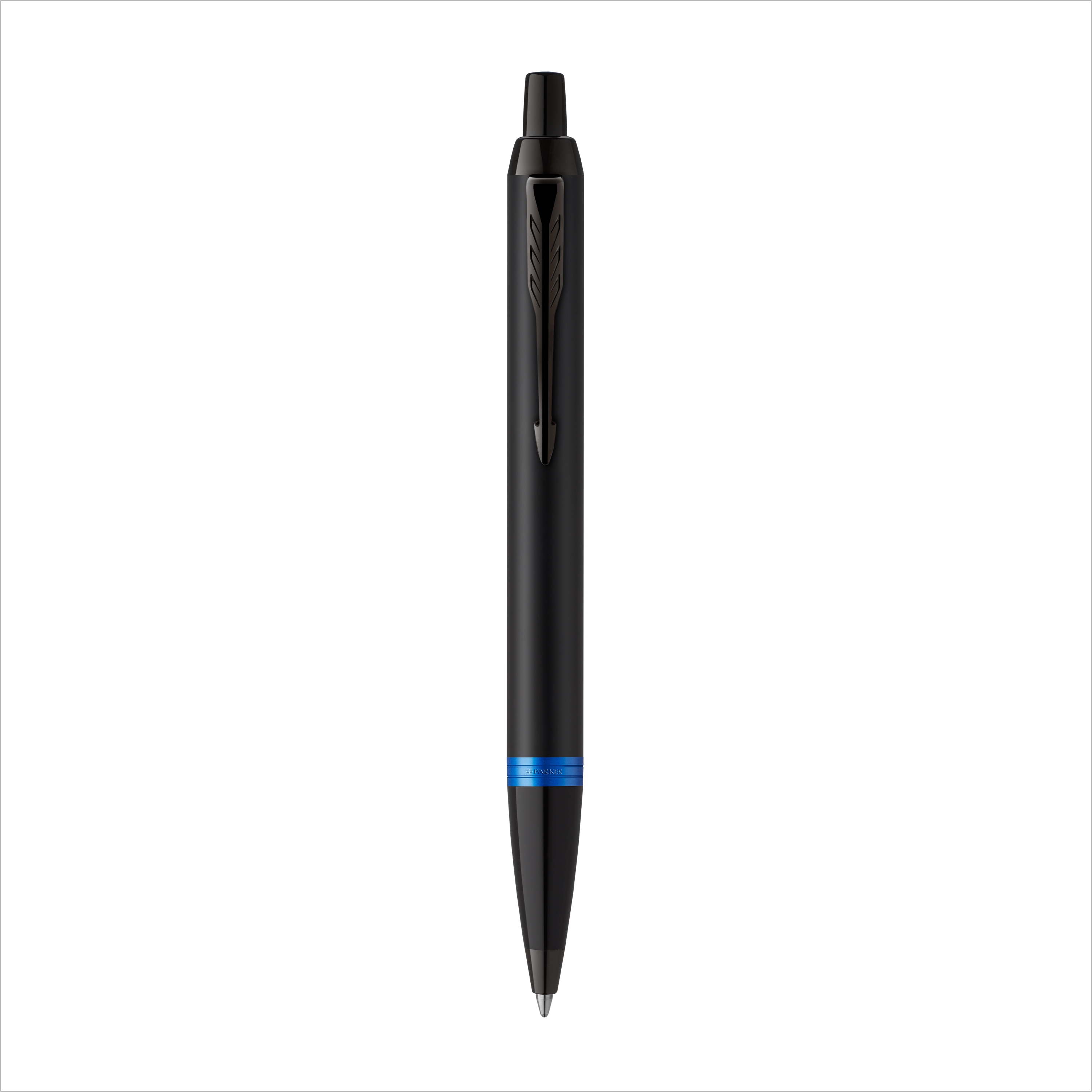 Parker IM Vibrant Rings Black Marine Blue Trim Ballpoint