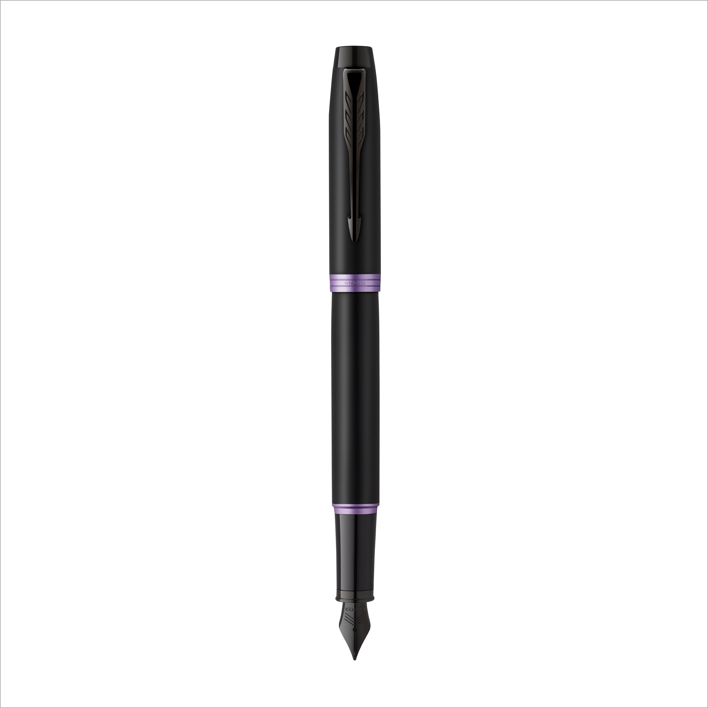 Parker IM Vibrant Rings Black Amethyst Purple Trim Fountain Pen