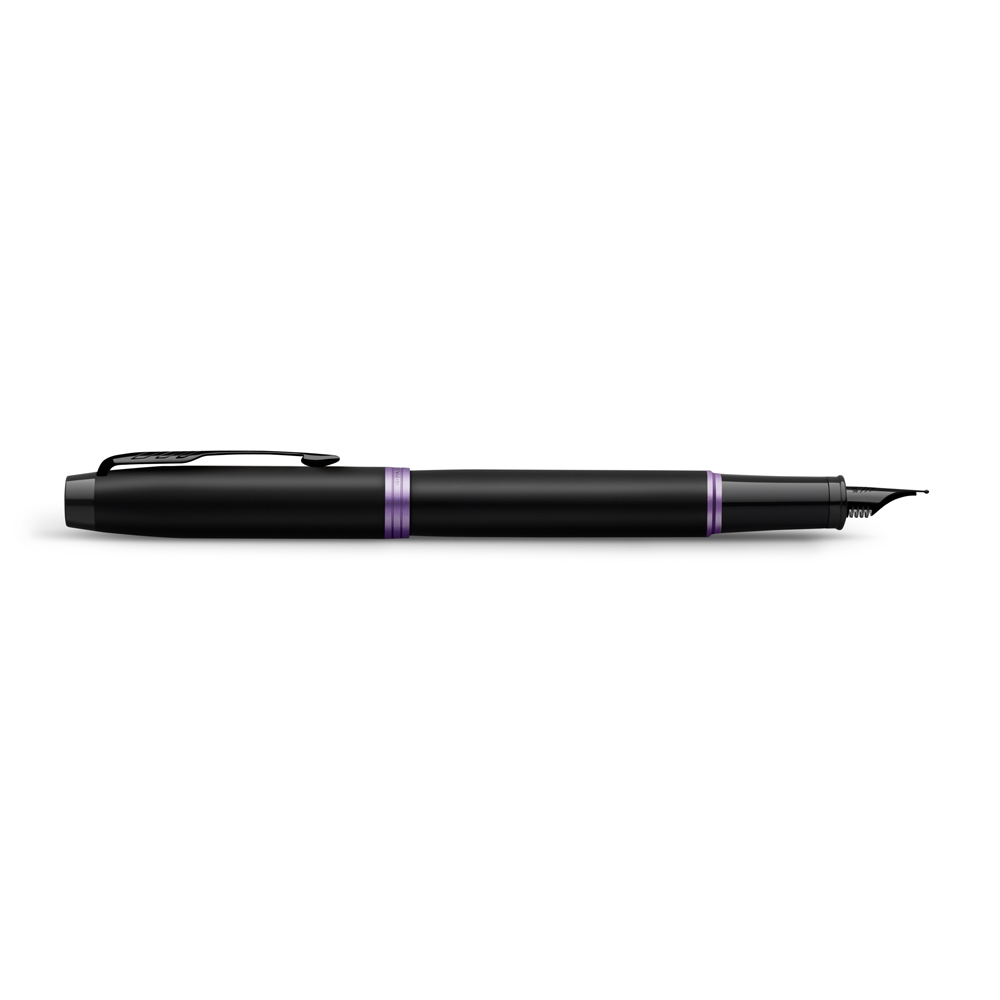 Parker IM Vibrant Rings Black Amethyst Purple Trim Fountain Pen