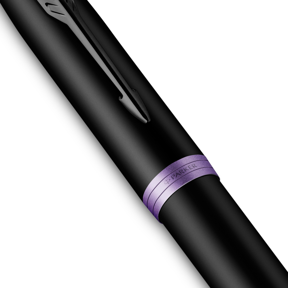 Parker IM Vibrant Rings Black Amethyst Purple Trim Fountain Pen