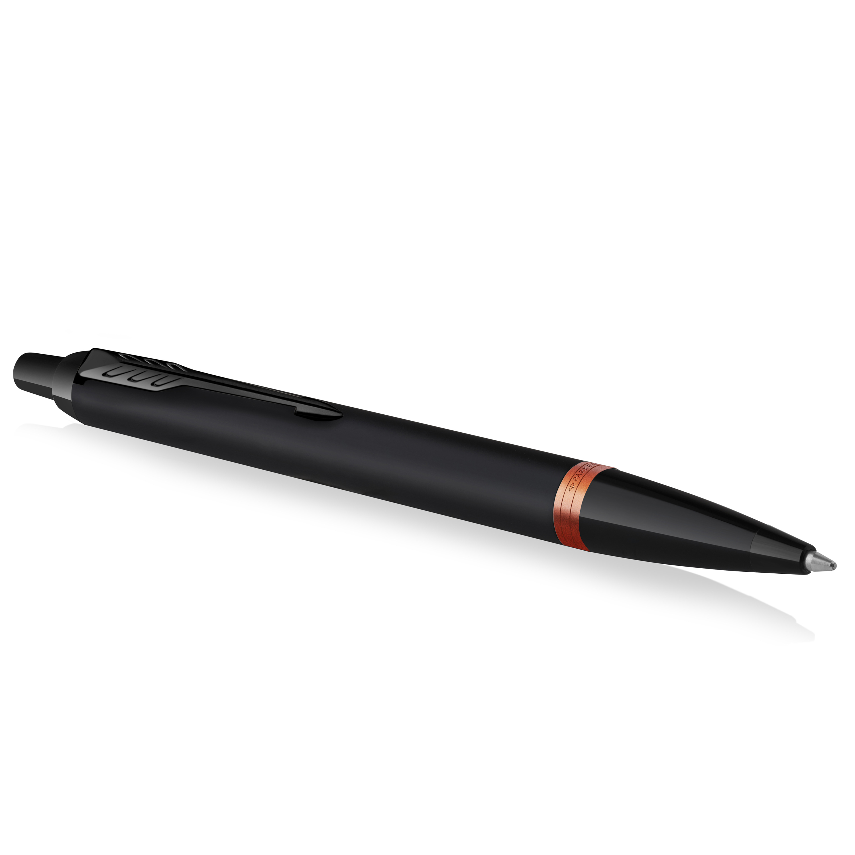 Parker IM Vibrant Rings Black Flame Orange Trim Ballpoint