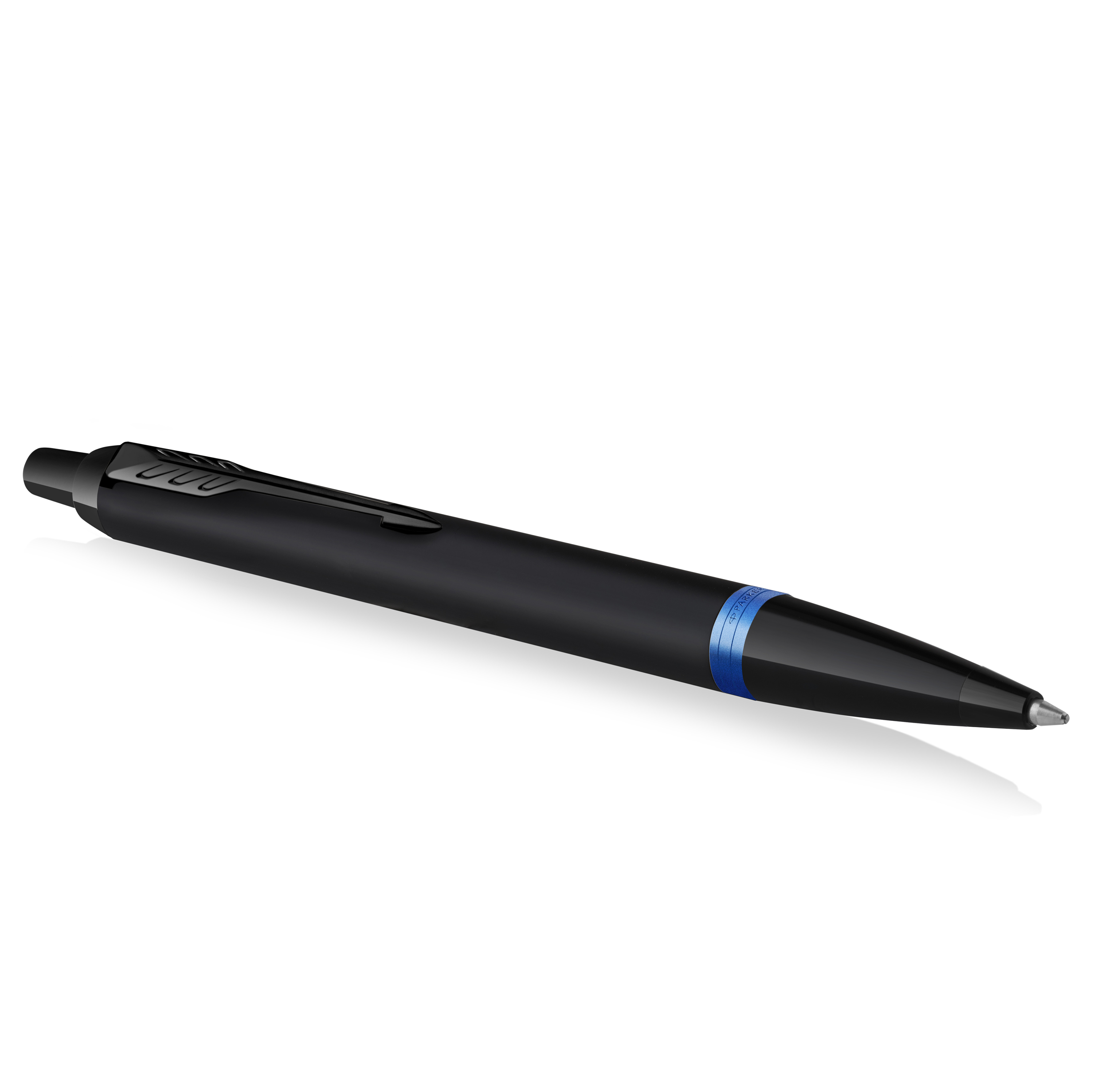 Parker IM Vibrant Rings Black Marine Blue Trim Ballpoint