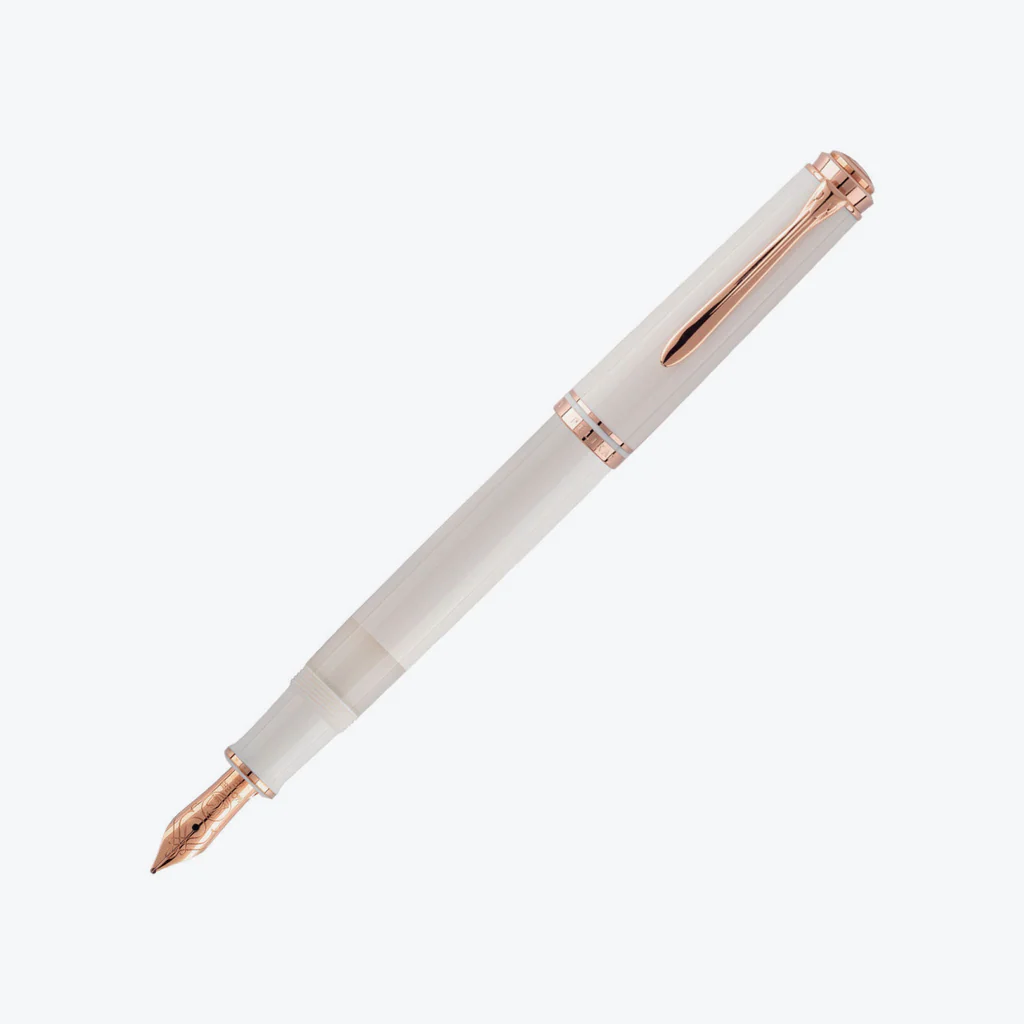 Pelikan Souverän M600 White and Rose Gold Fountain Pen - Pencraft the boutique