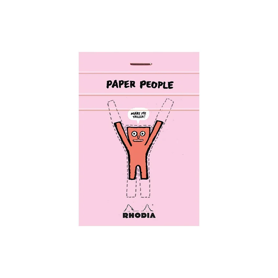 Rhodia Pad #11 Jean Jullien 'Paper People' 90th Anniversary Collection Top Stapled 5x5 Grid Pink