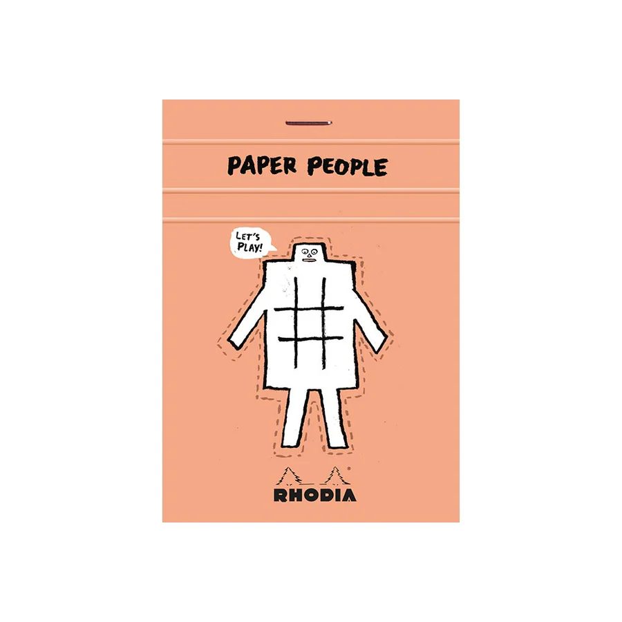 Rhodia Pad #12 Jean Jullien 'Paper People' 90th Anniversary Collection Top Stapled 5x5 Grid Pocket Peach