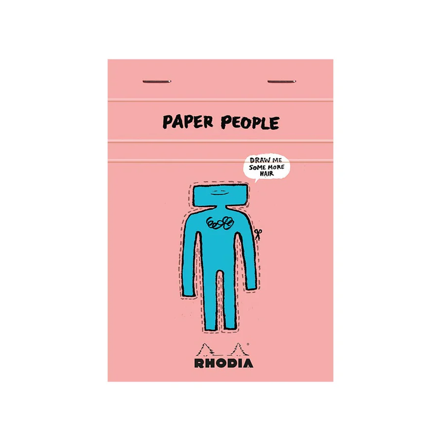 Rhodia Pad #13 Jean Jullien 'Paper People' 90th Anniversary Collection Top Stapled 5x5 Grid A6 Pink