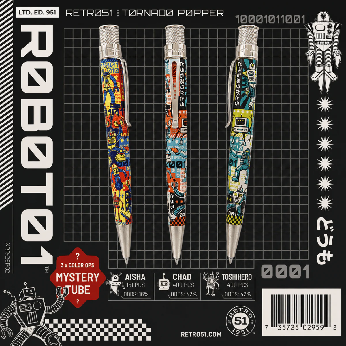 Retro 51 Tornado Popper R0B0T01 Rollerball