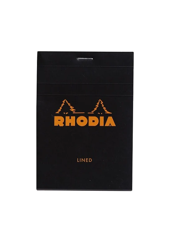 Rhodia No. 12 Top Stapled Notepad Pocket Ruled Black