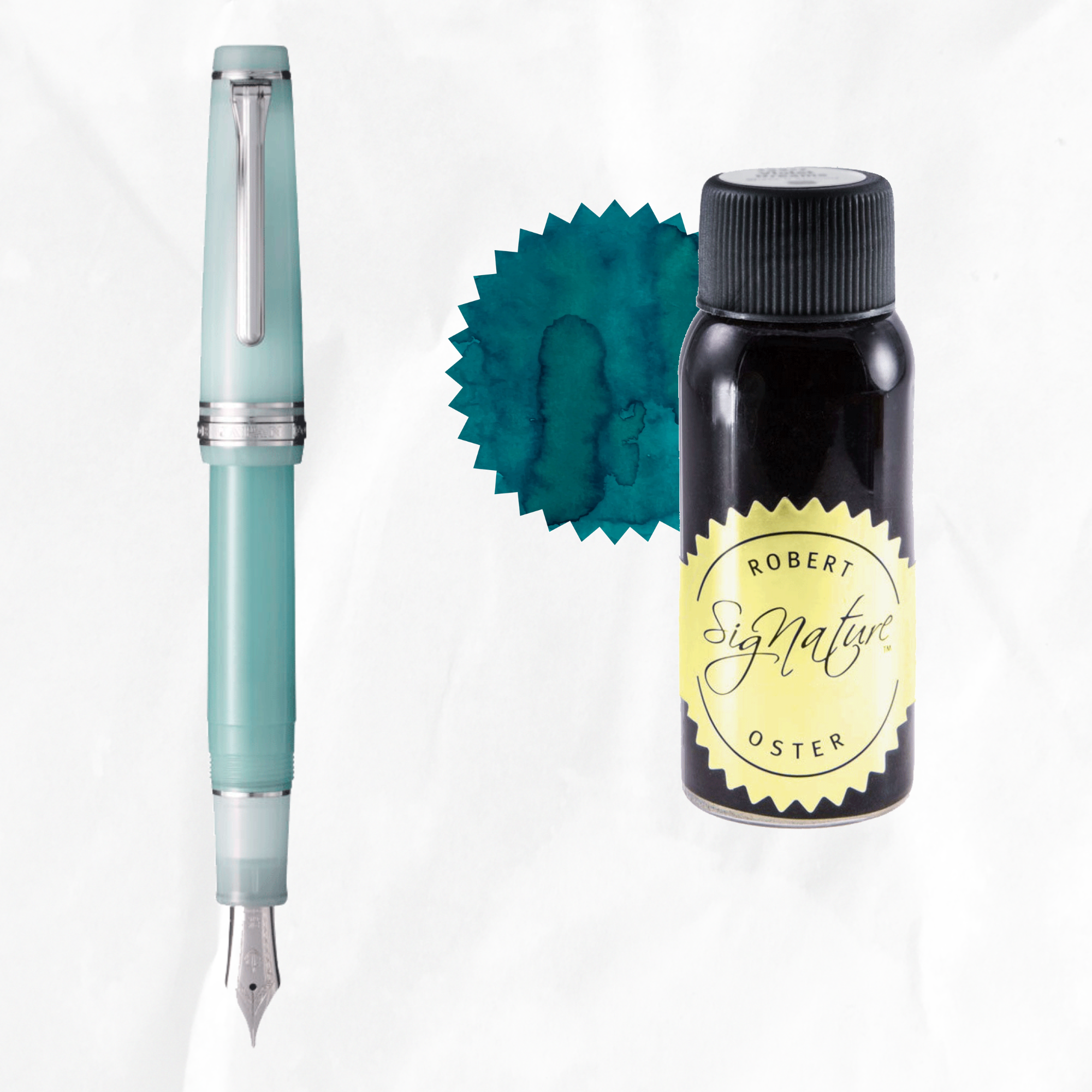 Sailor Smoothie Ocean Water and Robert Oster Ten Dollar Teal