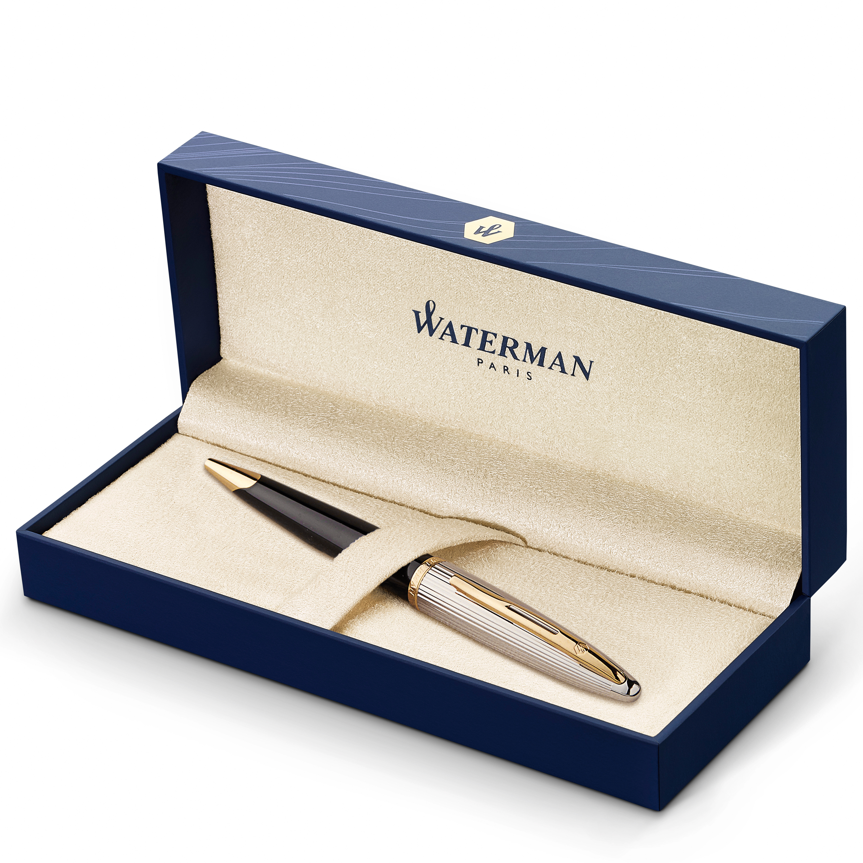Waterman Carene Deluxe Black Gold Trim Ballpoint - Pencraft the boutique