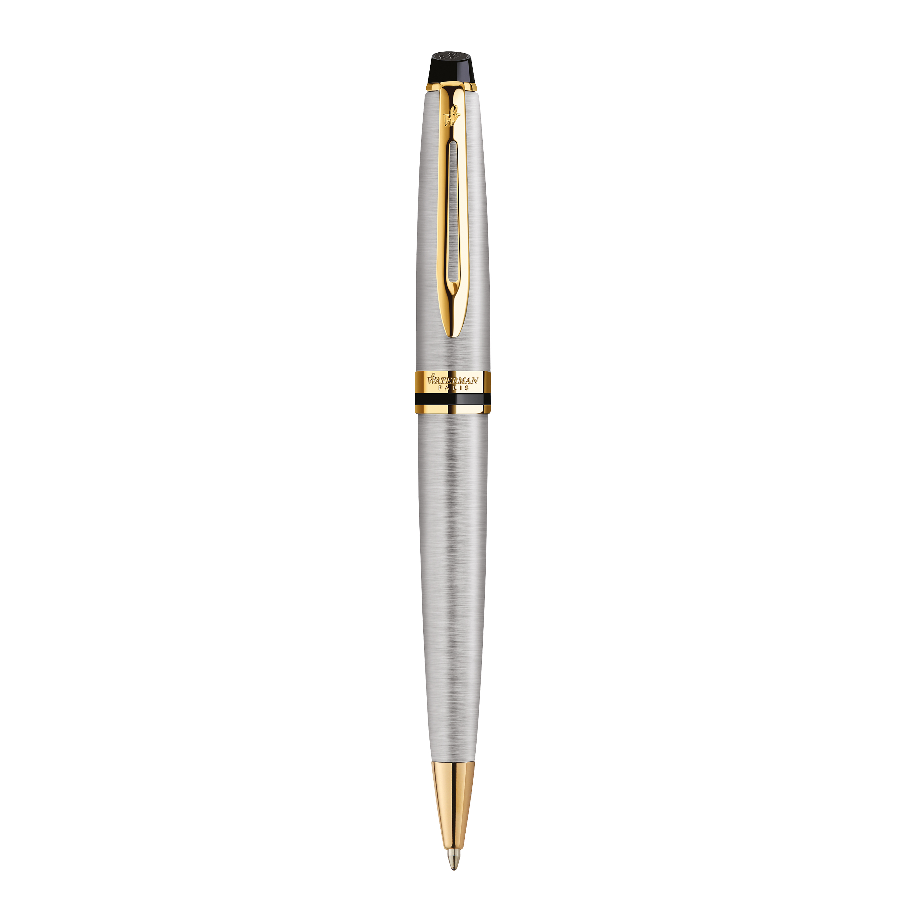 Waterman Expert Stainless Steel Gold Trim Ballpoint - Pencraft the boutique