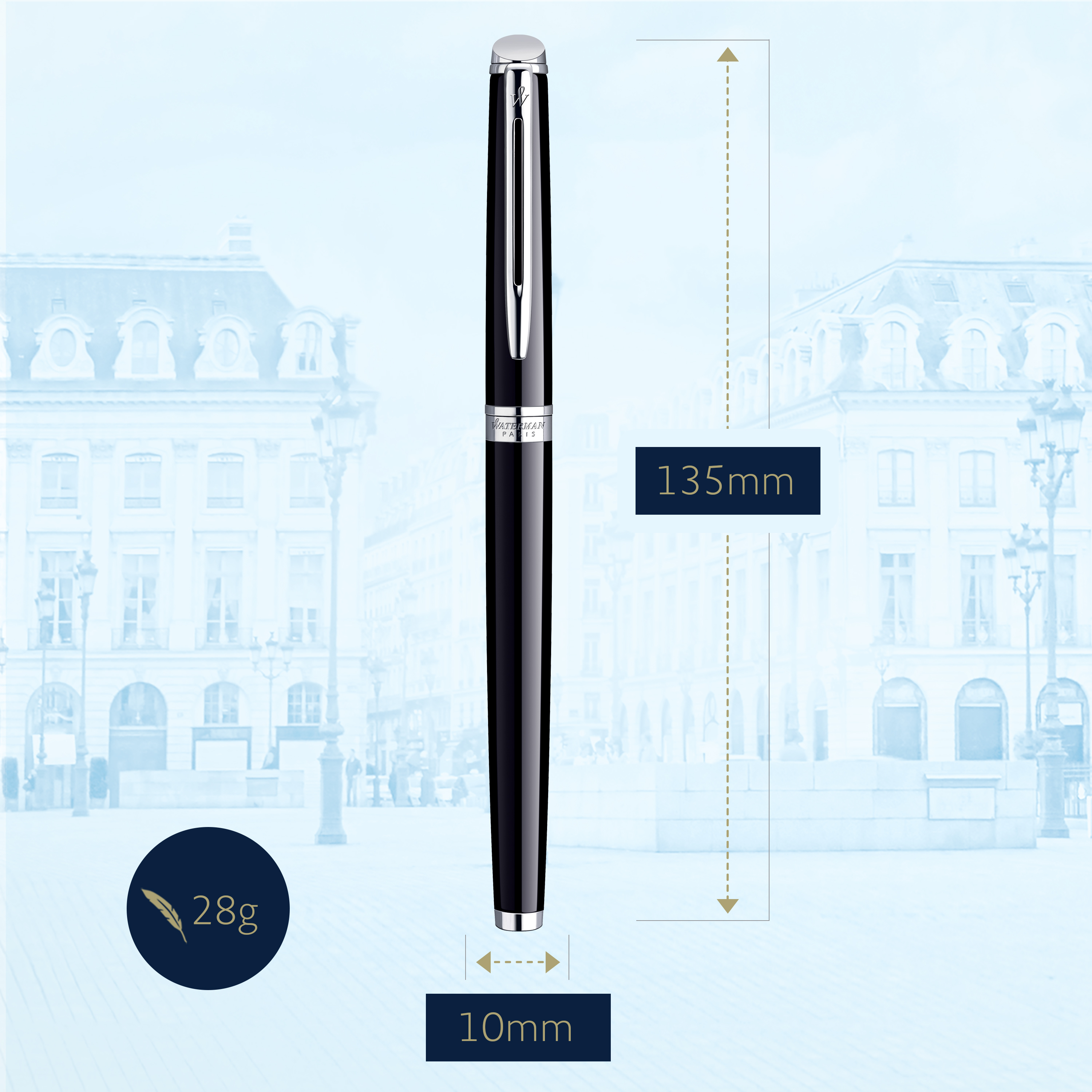 Waterman Hémisphère Black Palladium Trim Rollerball