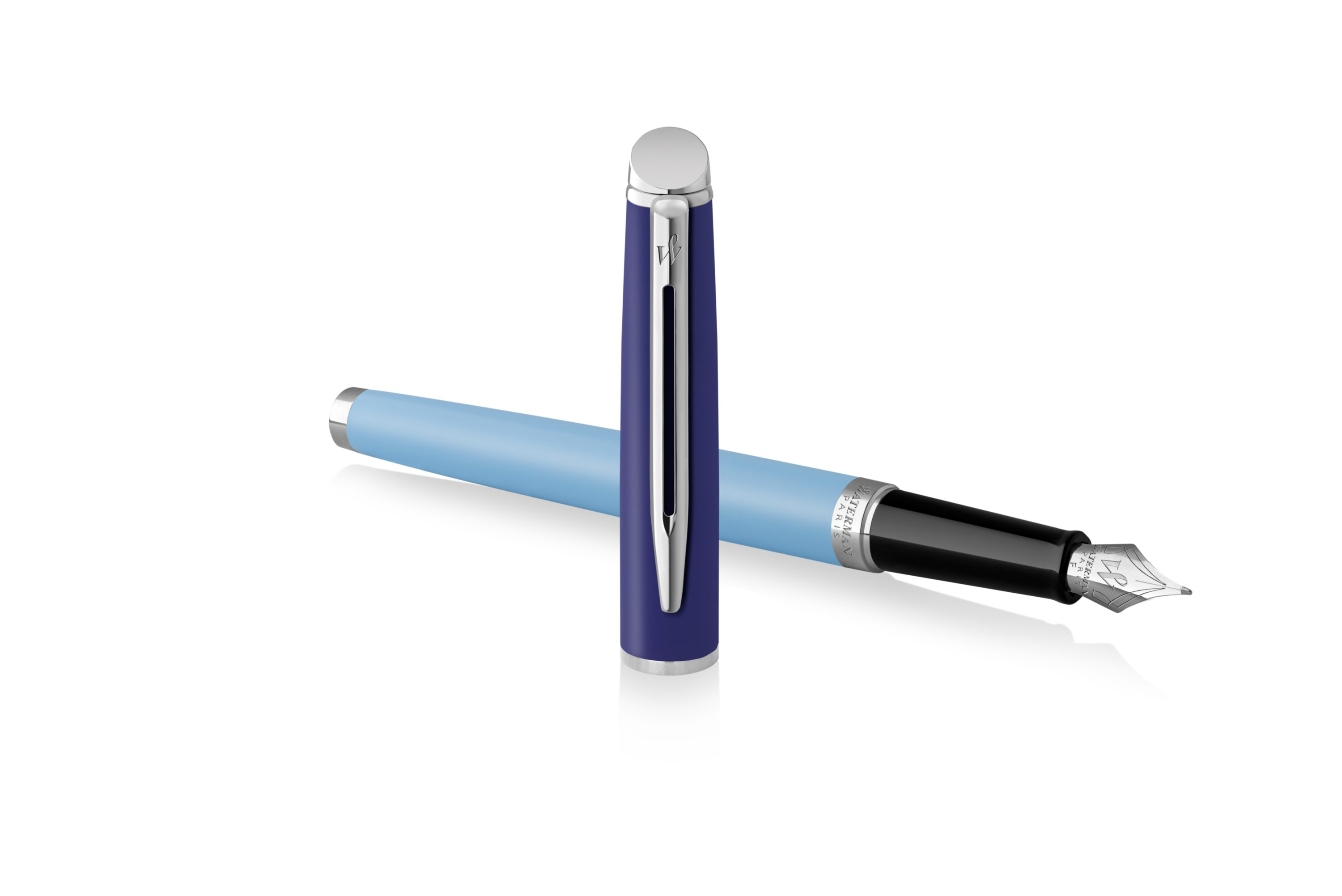 Waterman Hemisphere Colour Blocking Blue Chrome Trim Fountain Pen - Pencraft the boutique