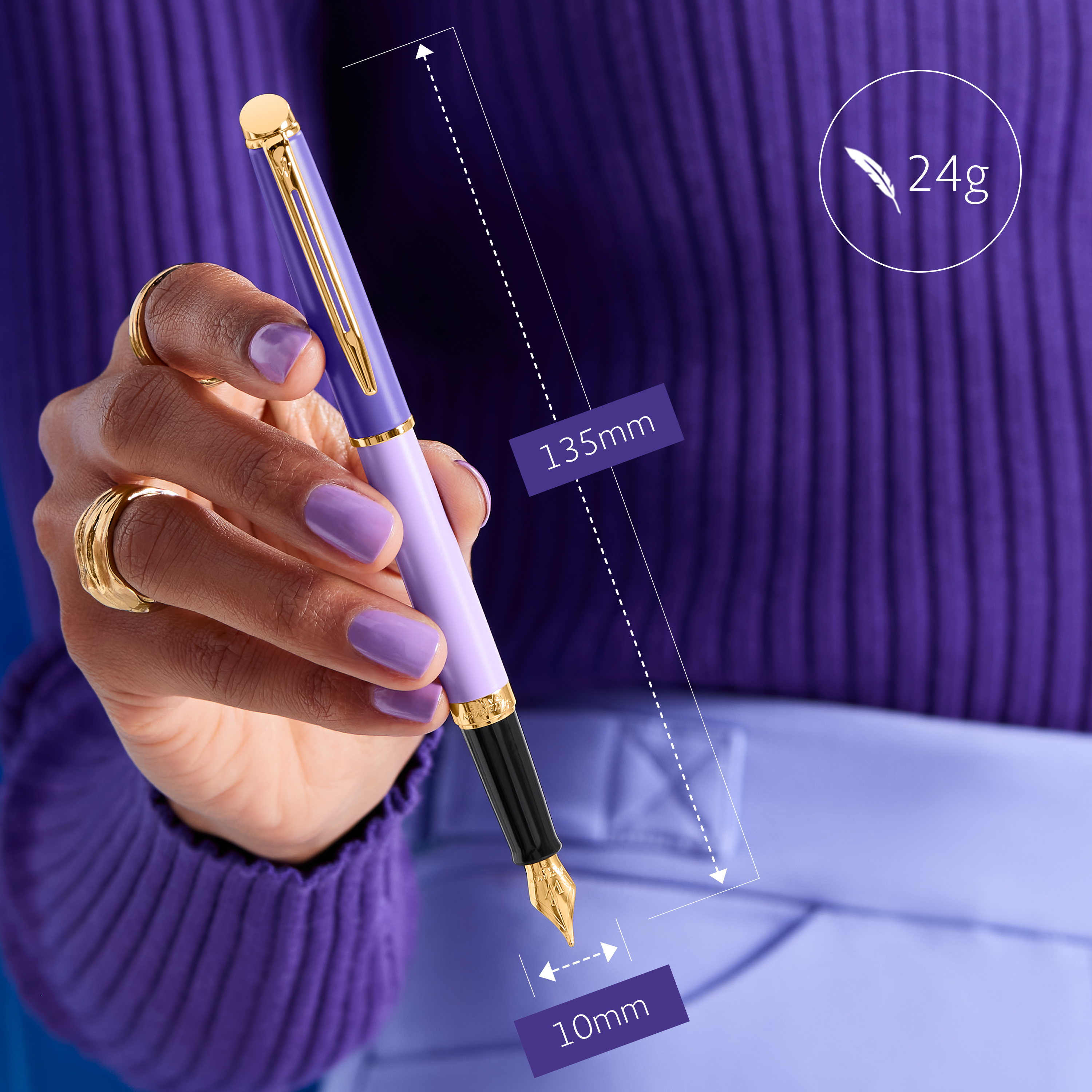 Waterman Hemisphere Colour Blocking Purple Gold Trim Fountain Pen - Pencraft the boutique