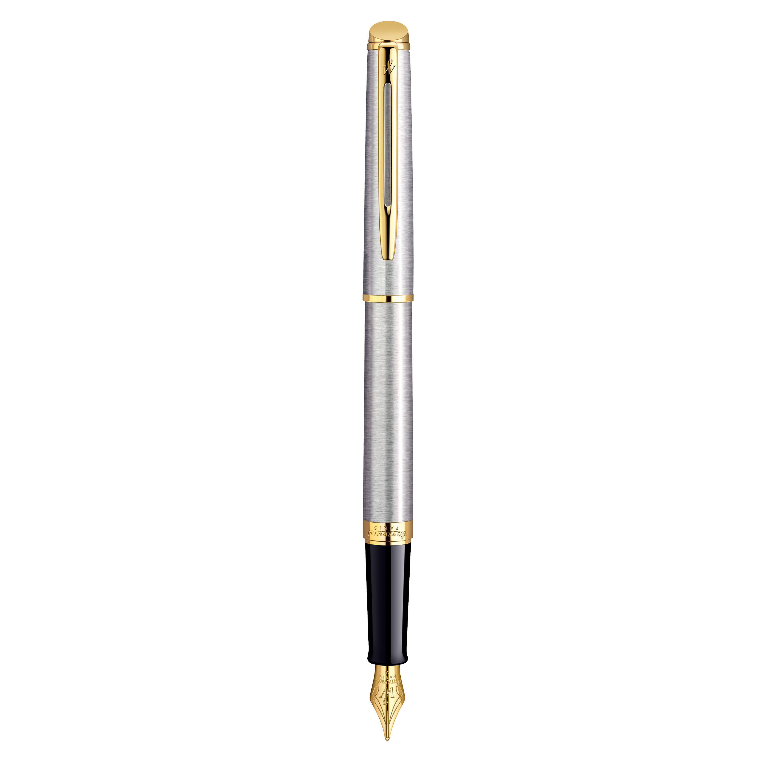 Waterman Hémisphère Stainless Steel Gold Trim Fountain Pen