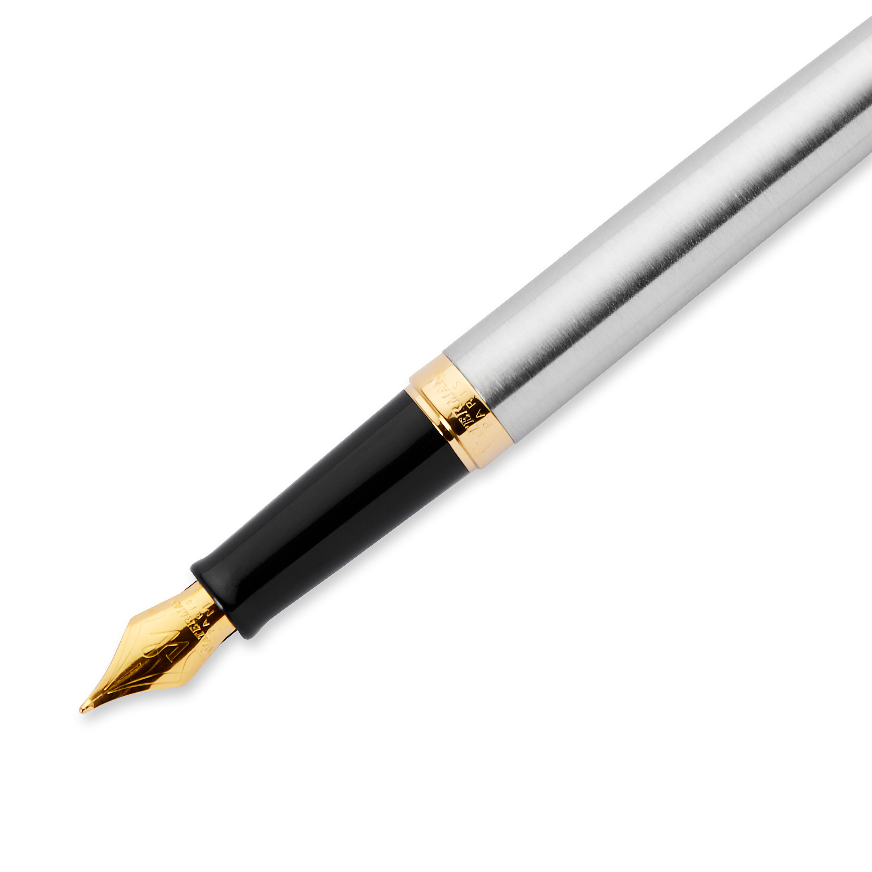 Waterman Hémisphère Stainless Steel Gold Trim Fountain Pen