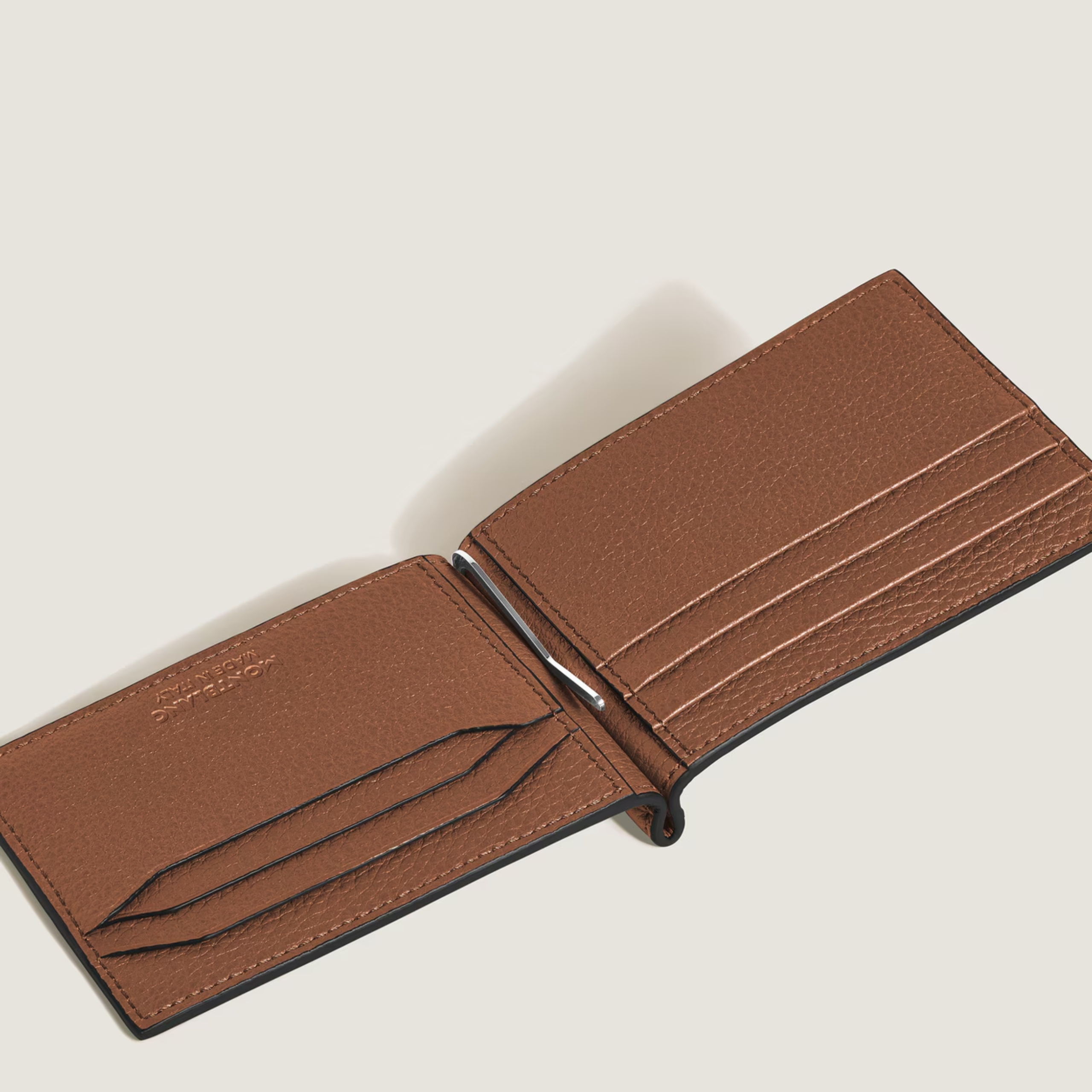 Montblanc Grain Wallet 6CC with Money Clip Fauve