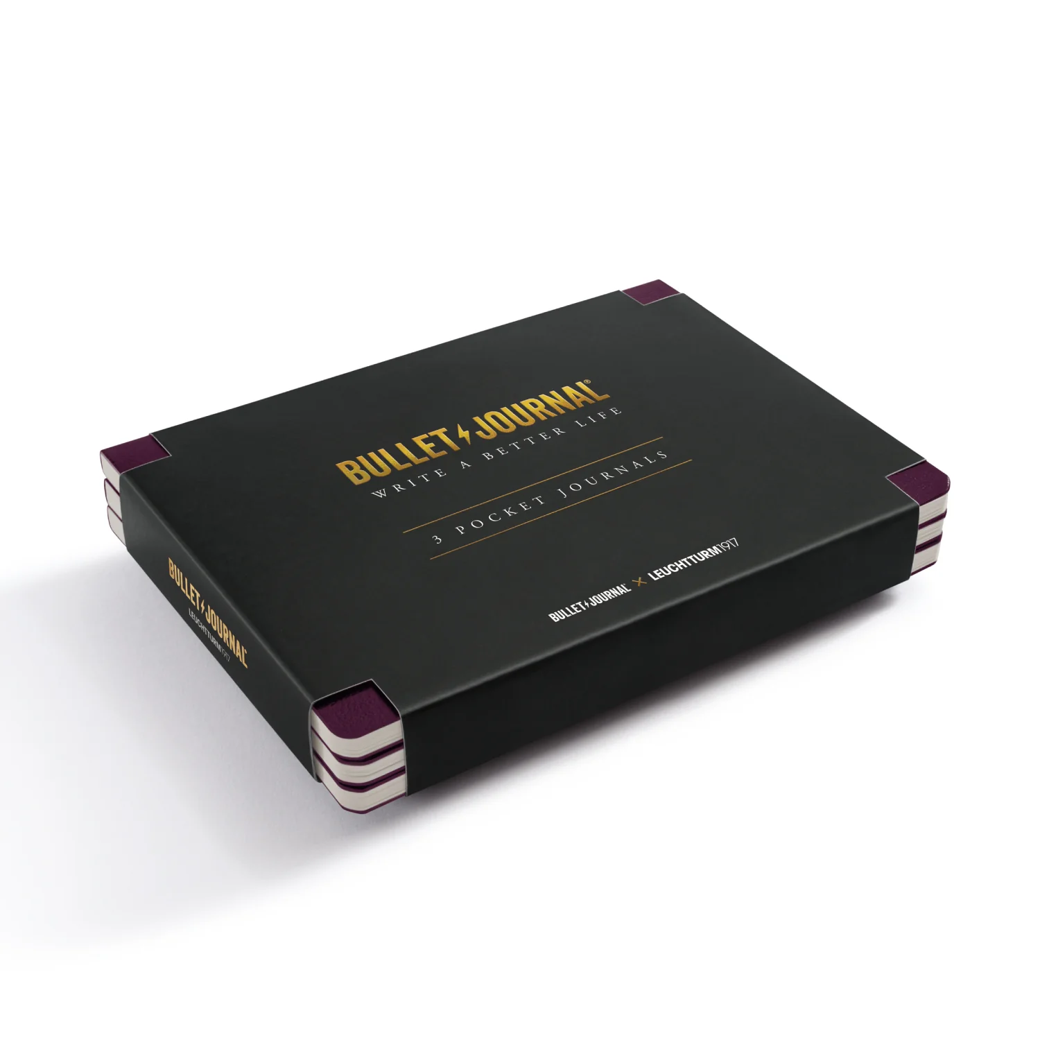Leuchtturm1917 Bullet Journal Notebook 3 Pack Pocket Dotted Purple