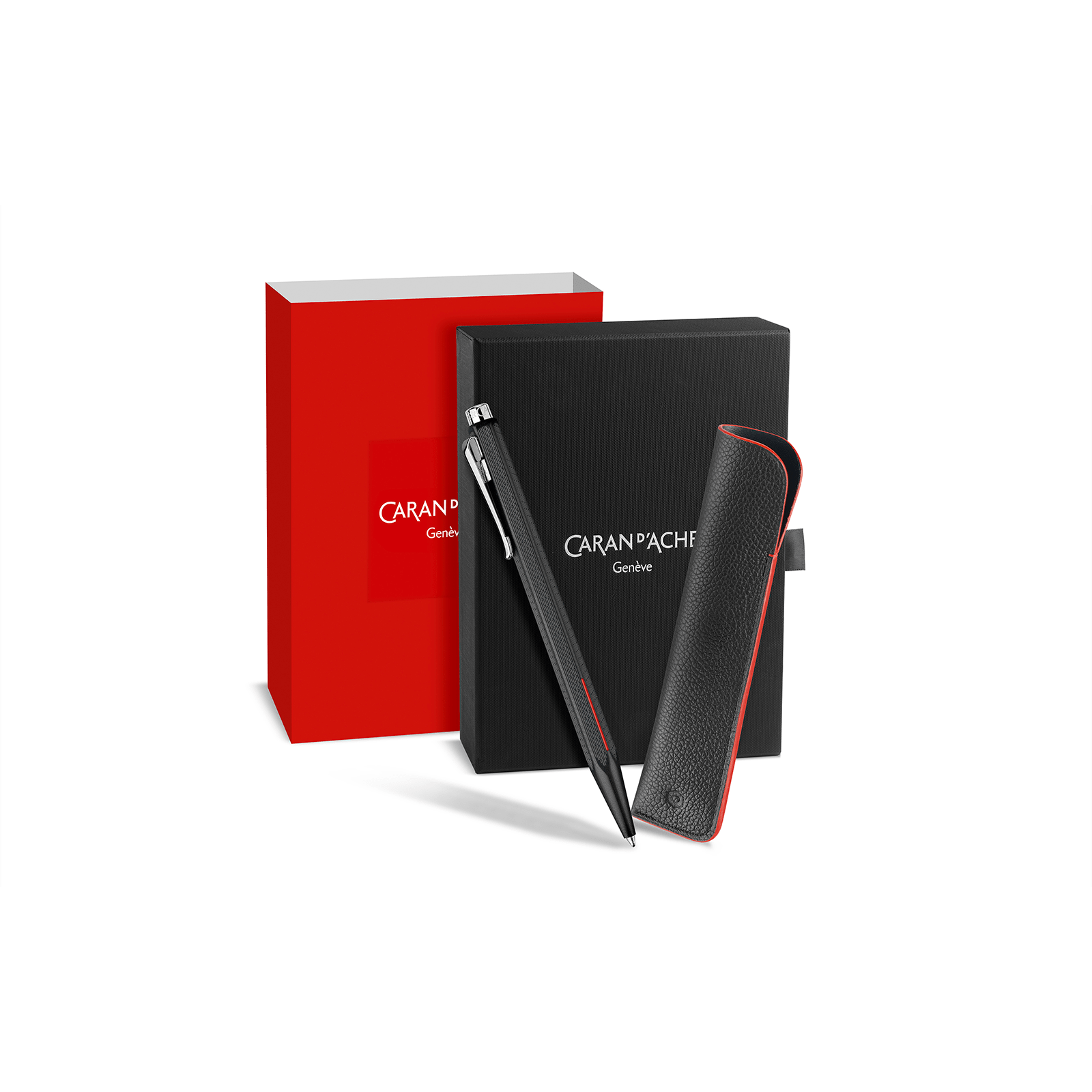 Caran d'Ache Ecridor Racing Black Ballpoint and Pen Sleeve - Pencraft the boutique