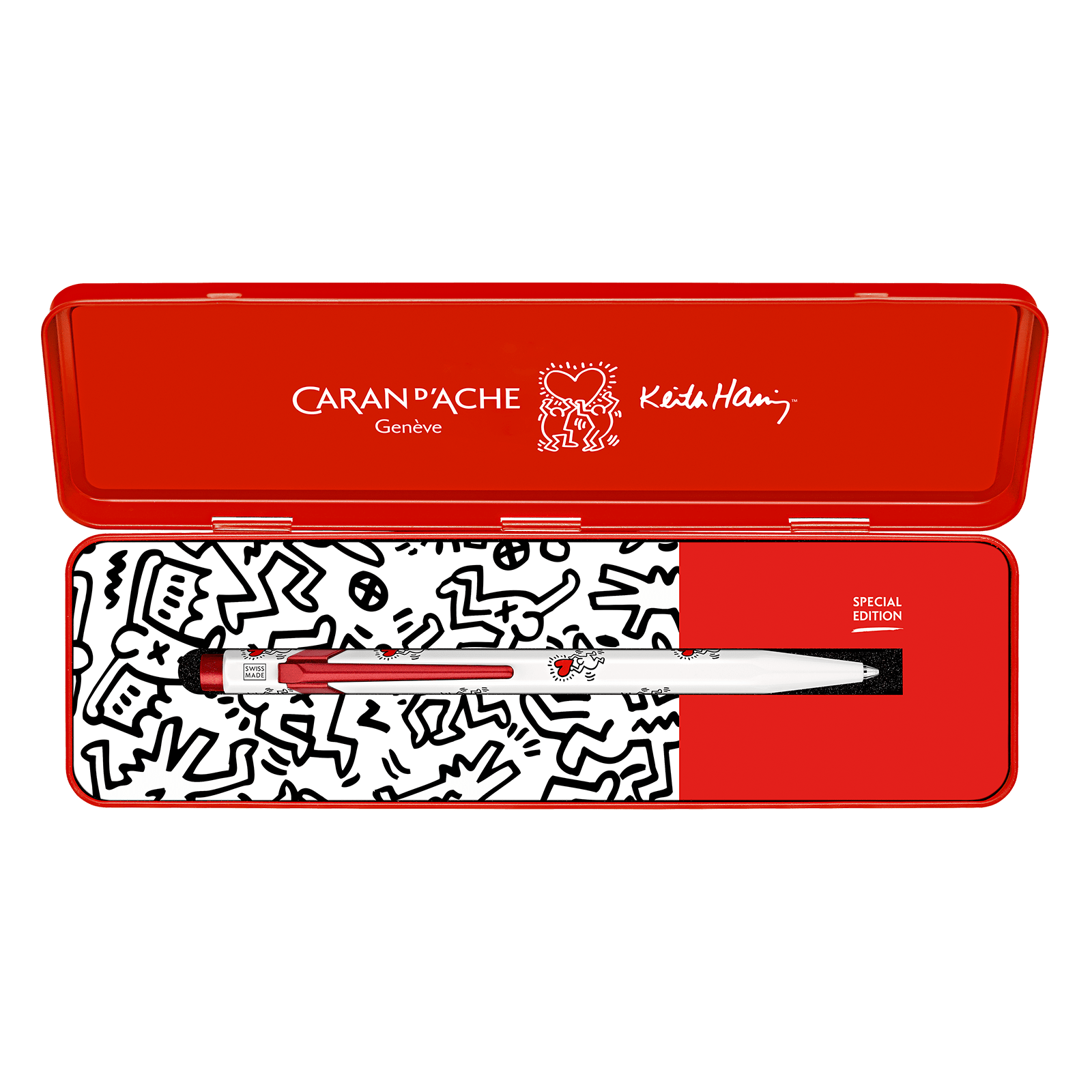 Caran D'Ache + Keith Haring 849 Special Edition White Ballpoint - Pencraft the boutique